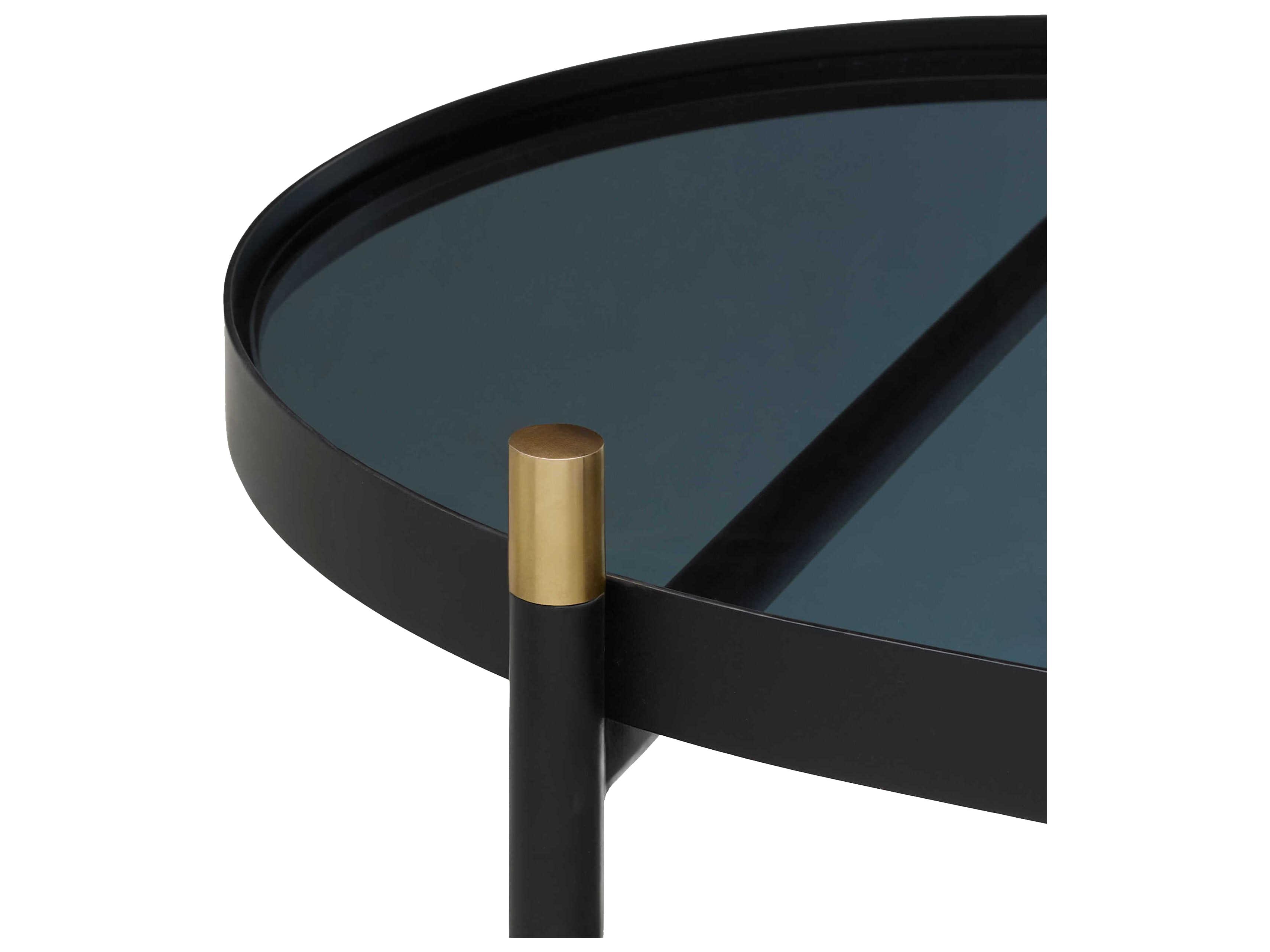 Surya Pearson Glass Gray Black Bar Cart