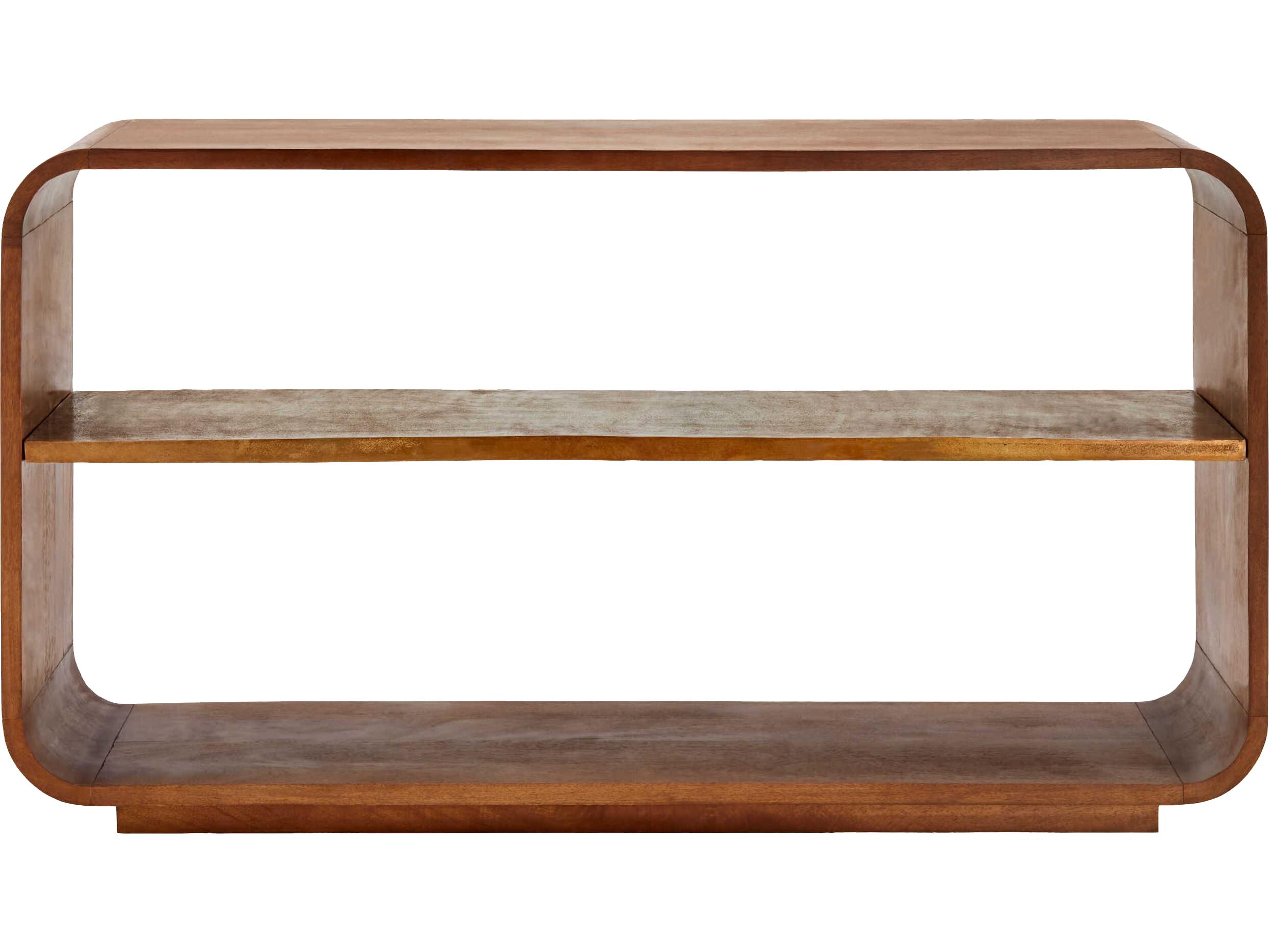 Surya Paxton Rectangular Wood Dark Brown Gold Console Table