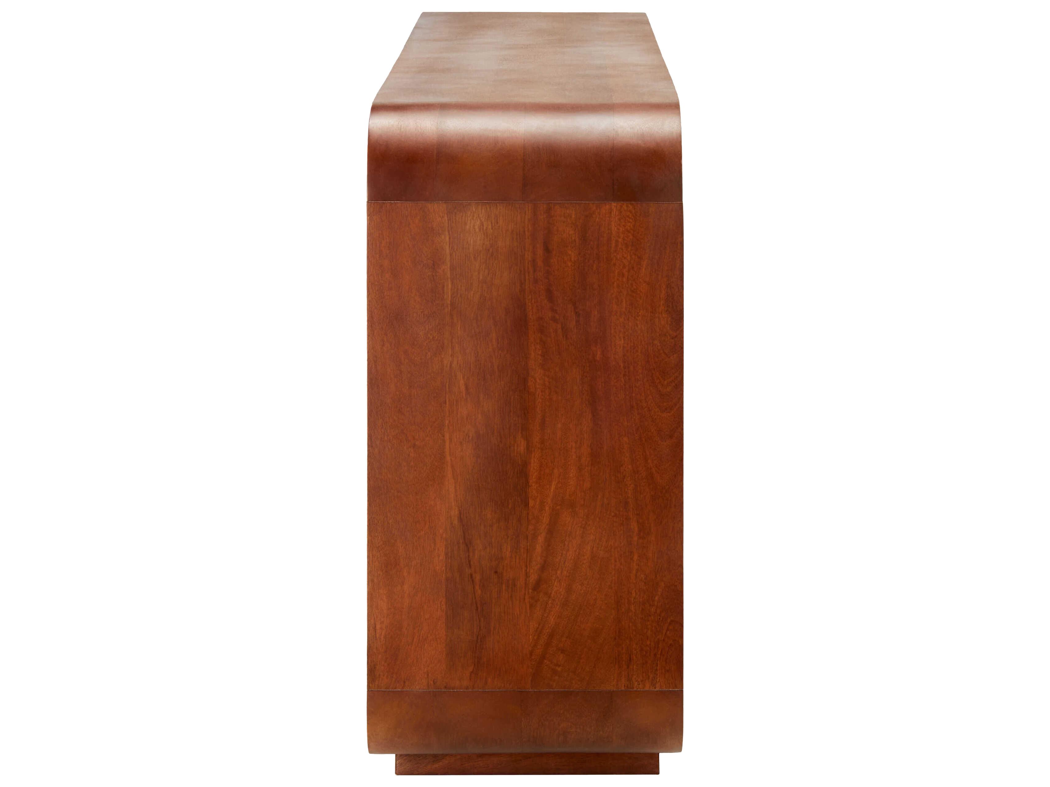 Surya Paxton Rectangular Wood Dark Brown Gold Console Table