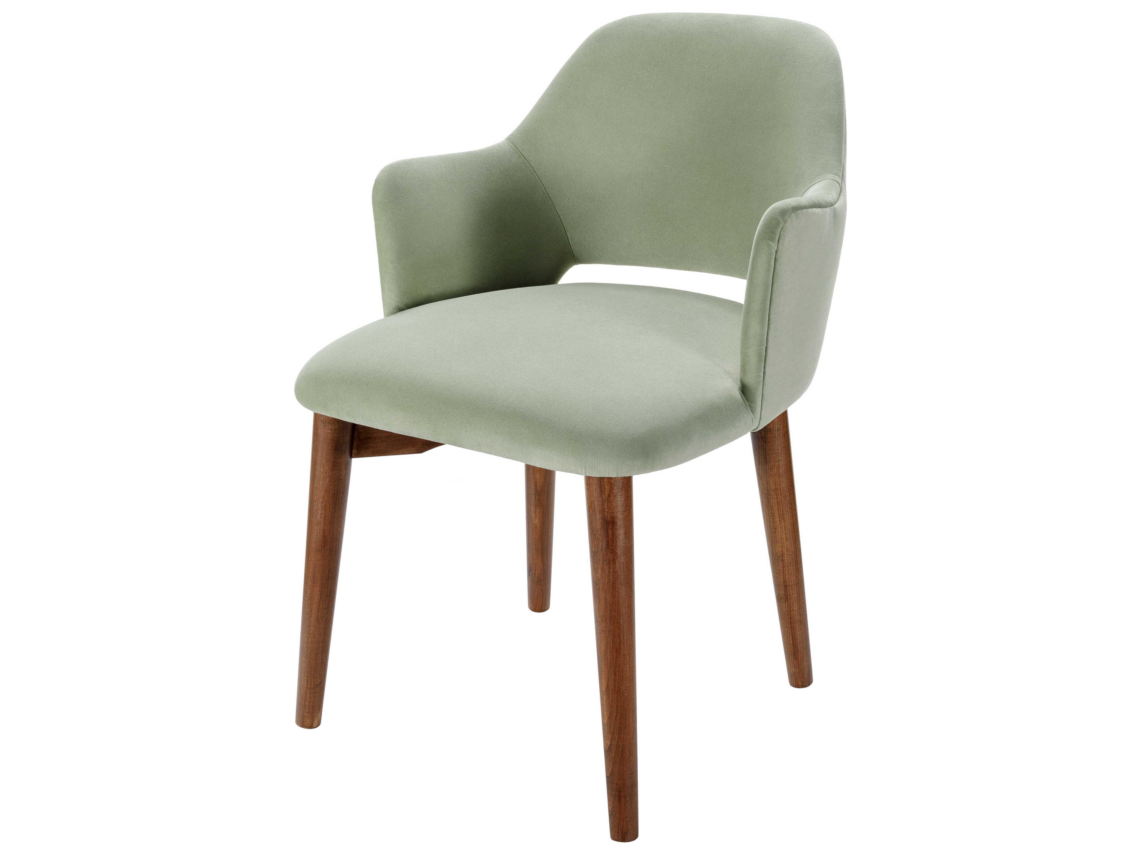 Surya Payette Rubberwood Green Upholstered Arm Dining Chair