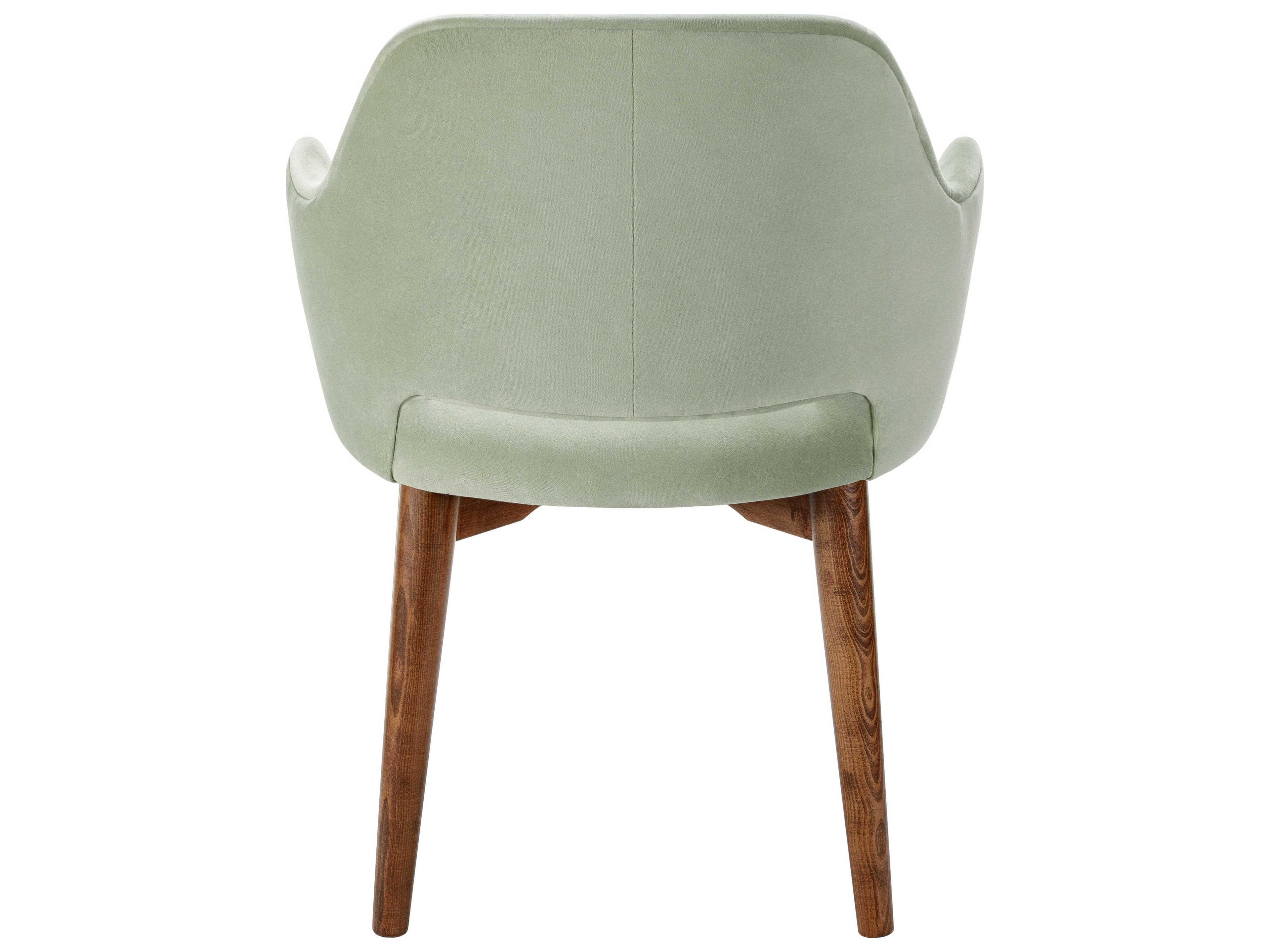 Surya Payette Rubberwood Green Upholstered Arm Dining Chair