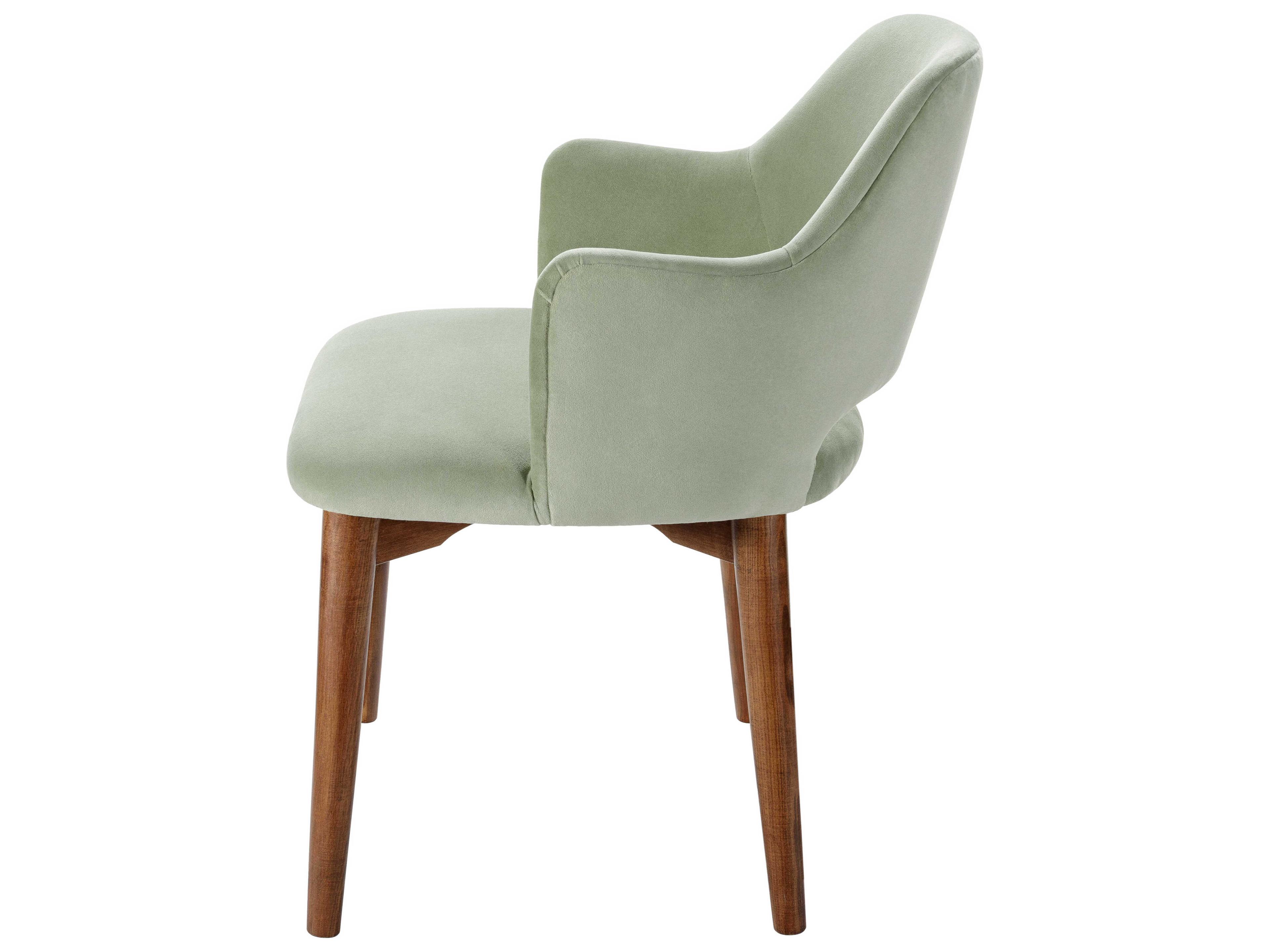 Surya Payette Rubberwood Green Upholstered Arm Dining Chair