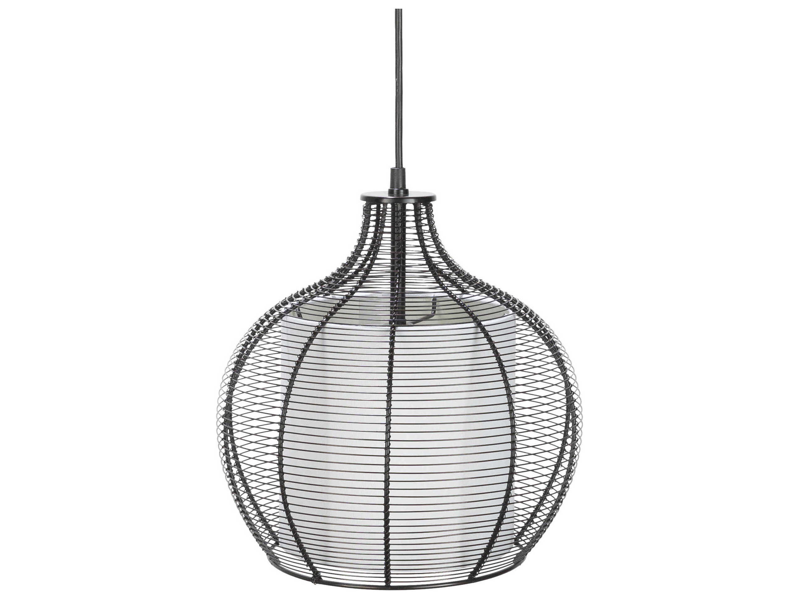 Surya Quinton 1-Light Black Cylinder Globe Mini Pendant