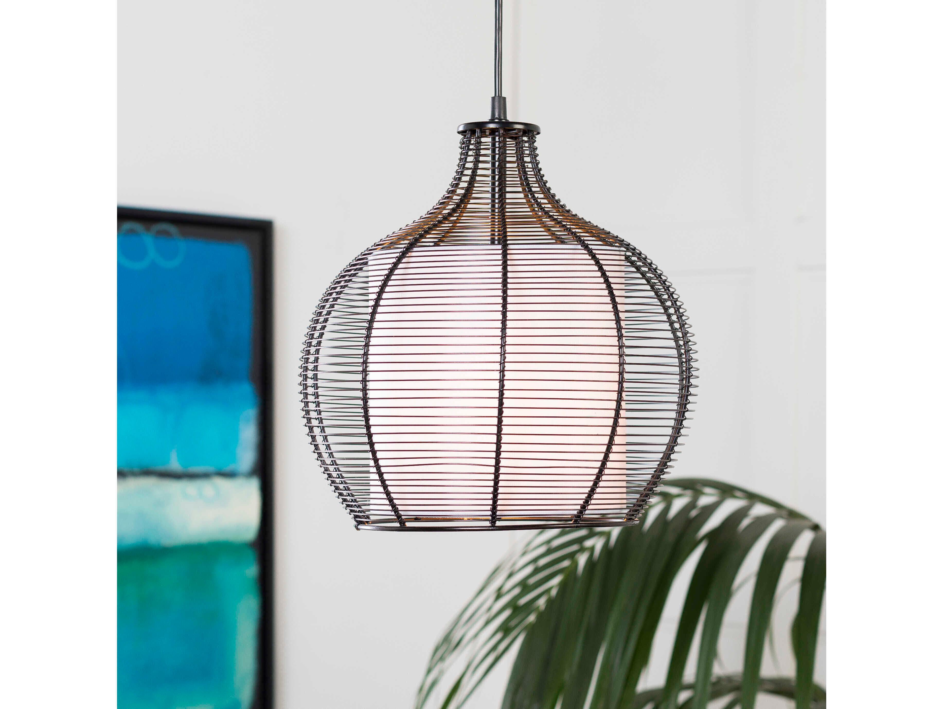 Surya Quinton 1-Light Black Cylinder Globe Mini Pendant