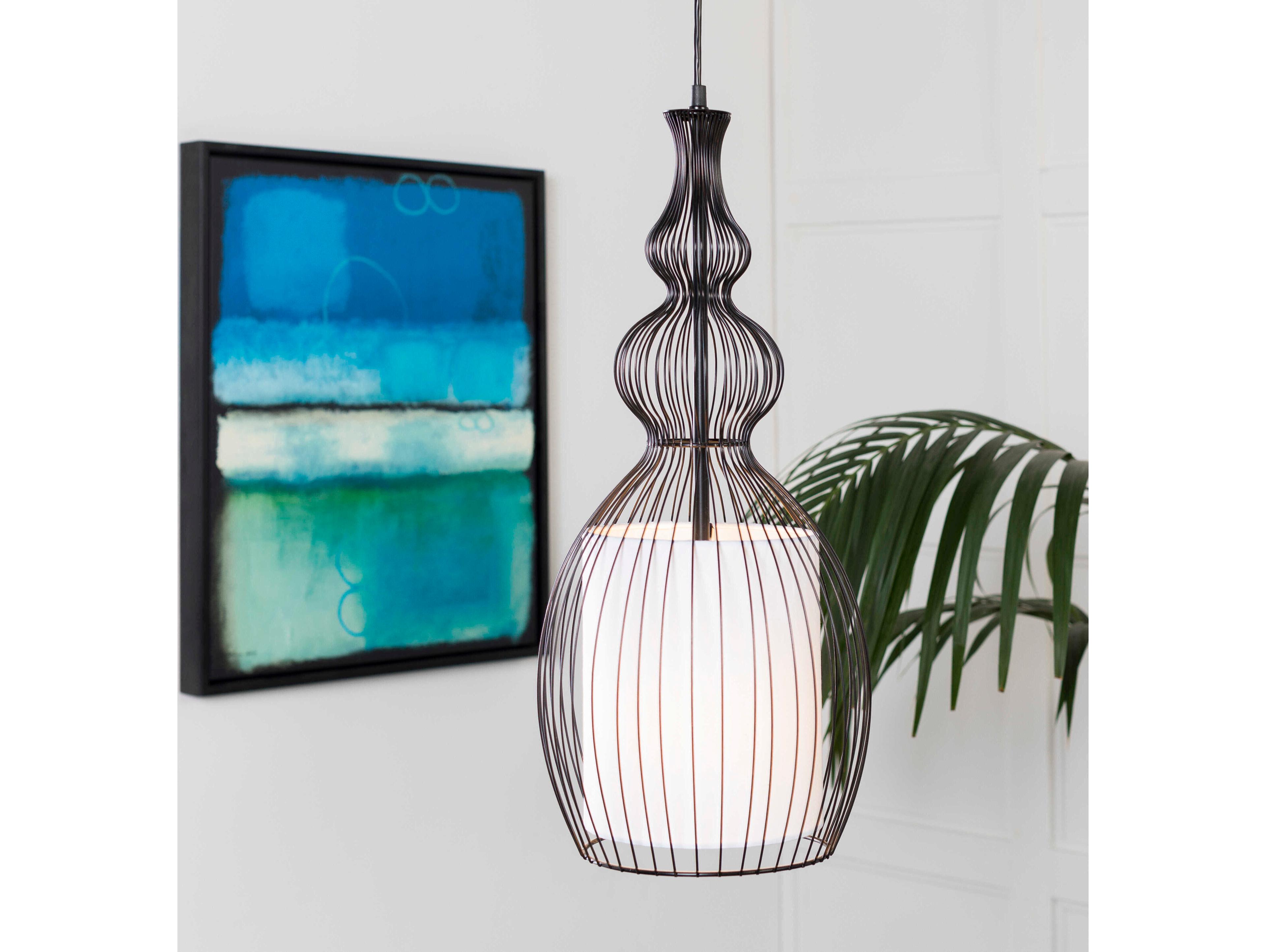Surya Quinton 1-Light Black Cylinder Mini Pendant