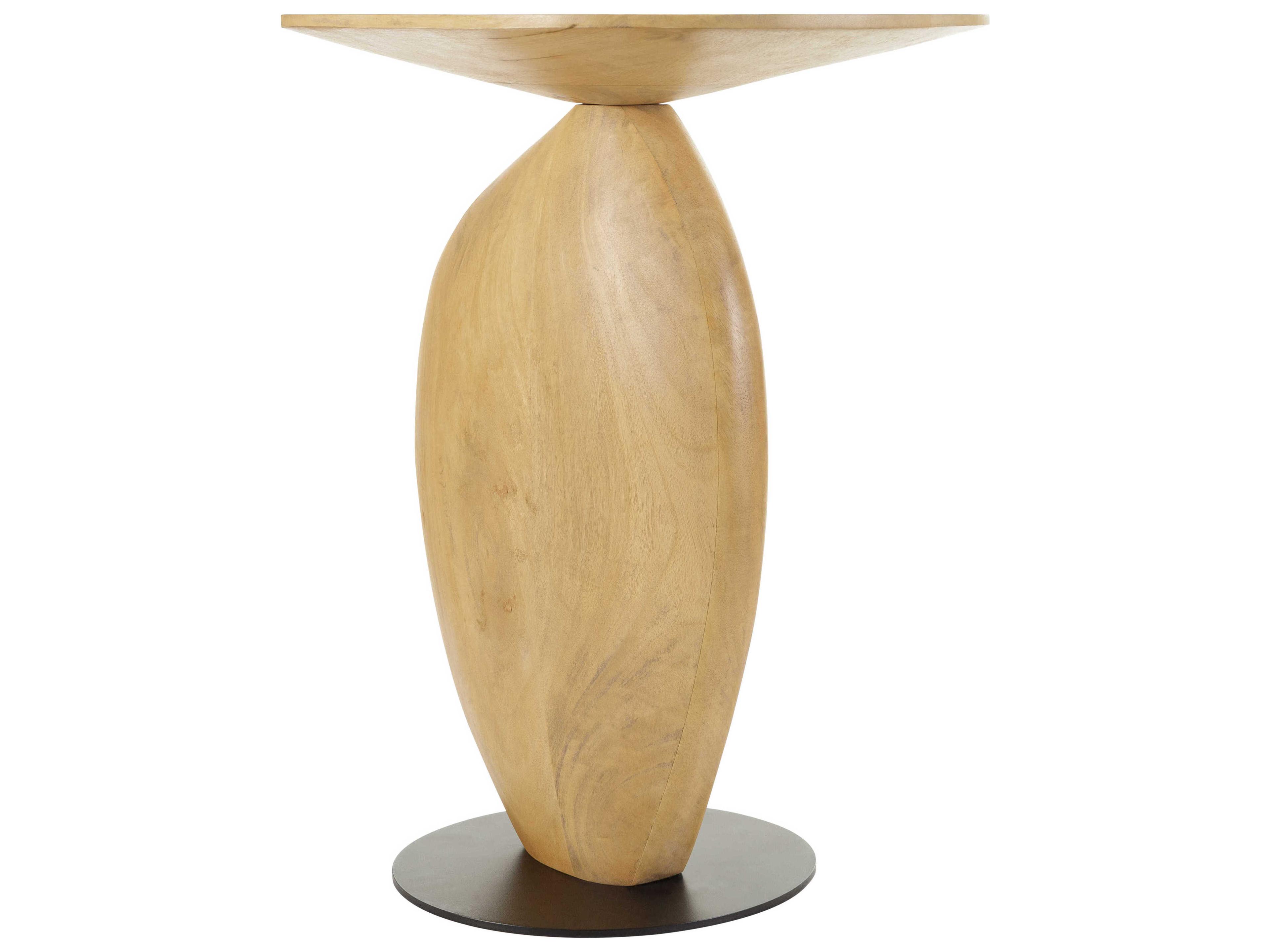Surya Ravi Wood Brown Black End Table