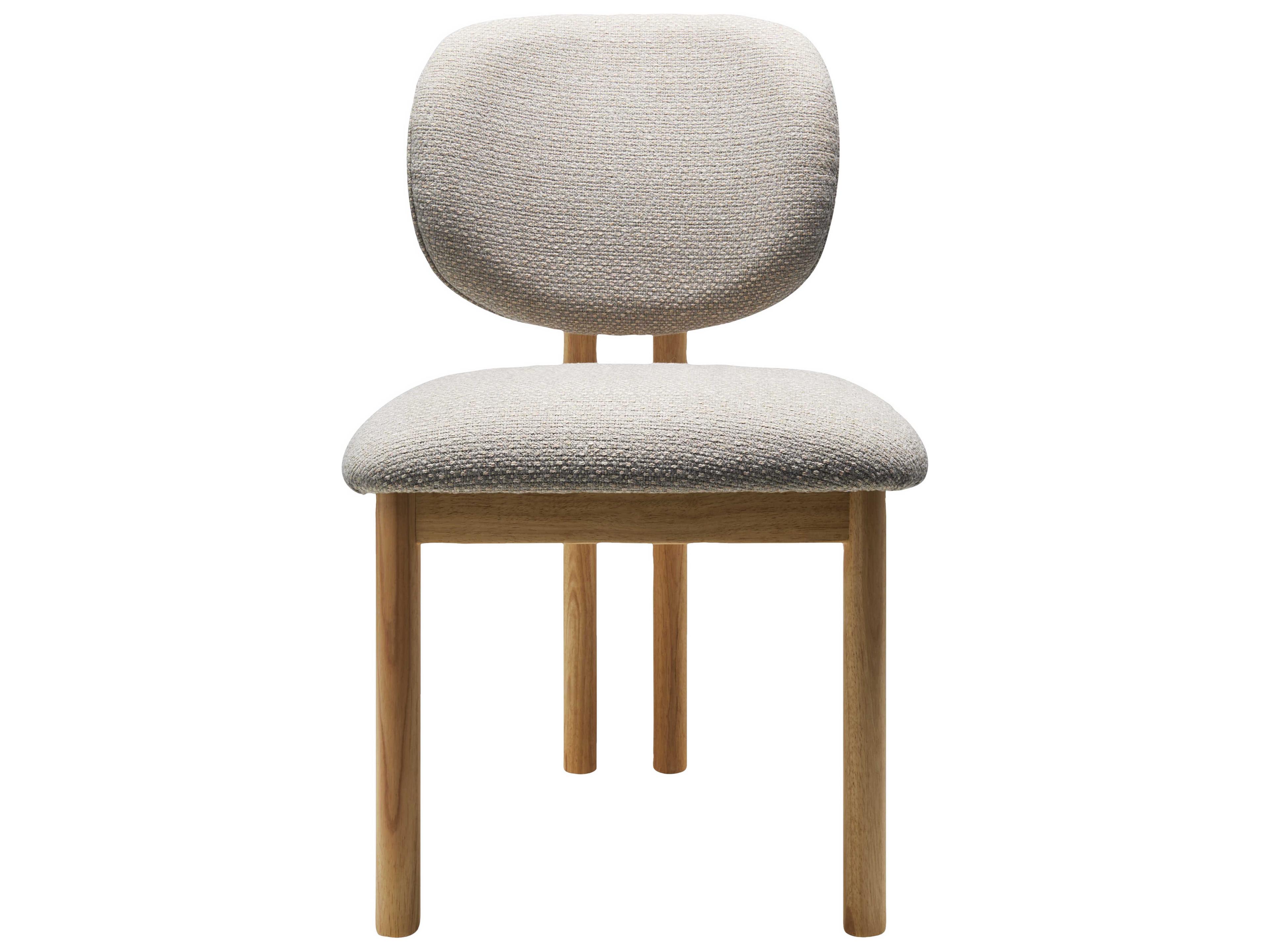 Surya Rena Rubberwood Beige Upholstered Armless Dining Chair Set of 2