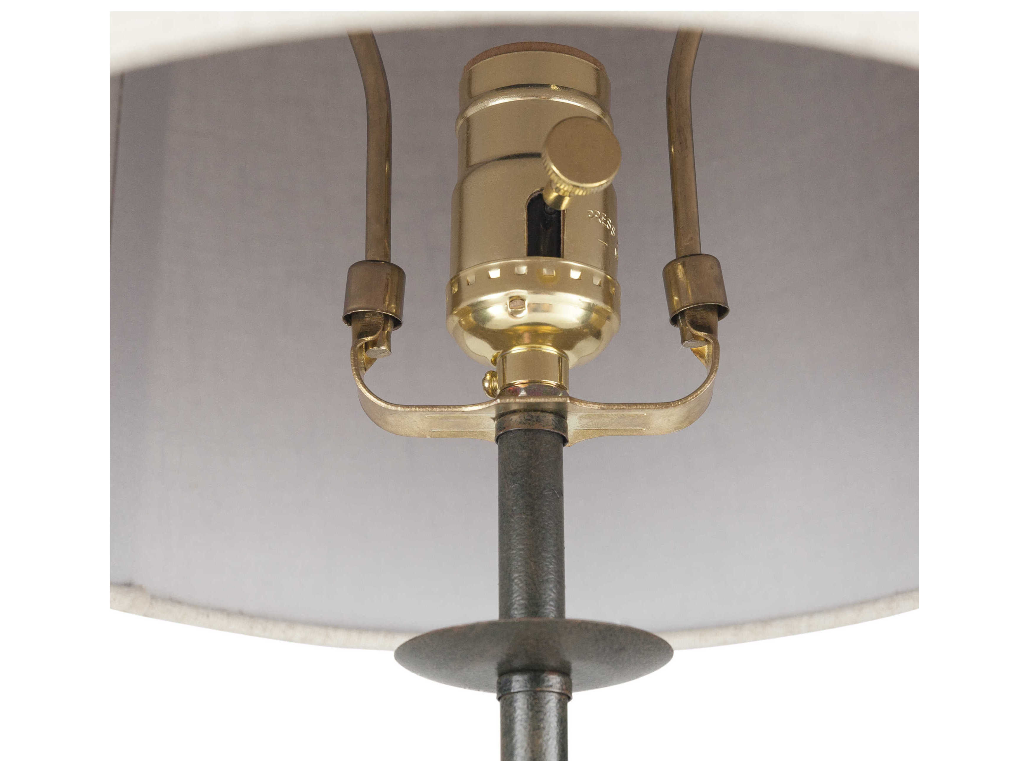 Surya Rigby Metallic Bronze Ivory Linen Gray Buffet Lamp