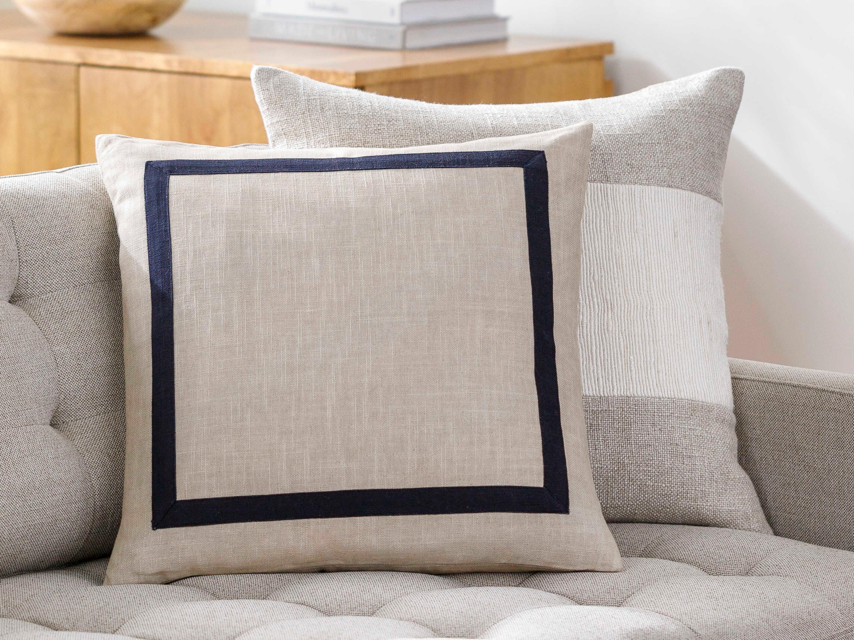 Surya Ritzy Beige Charcoal Pillow