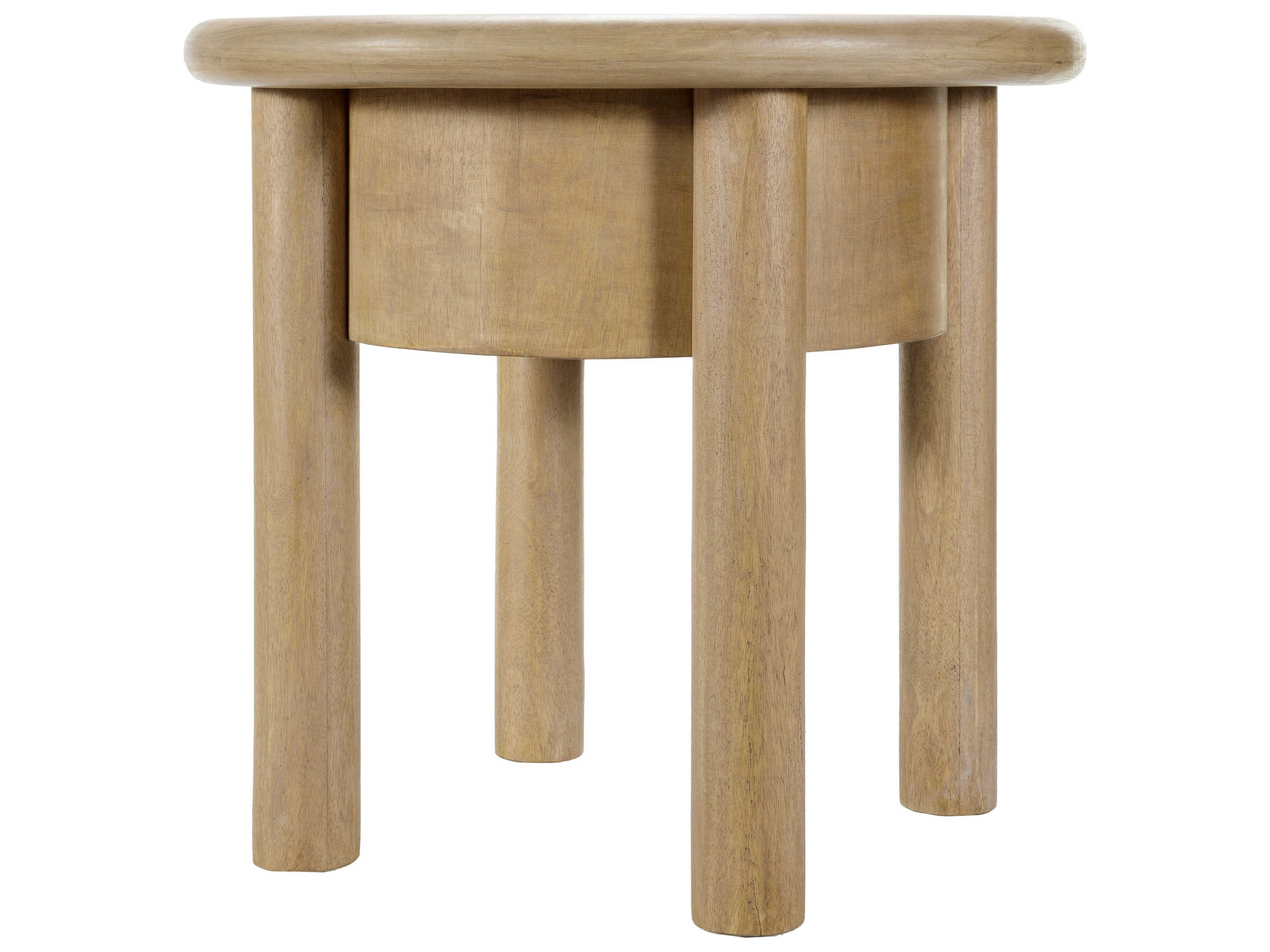 Surya Rondo Round Wood Brown End Table