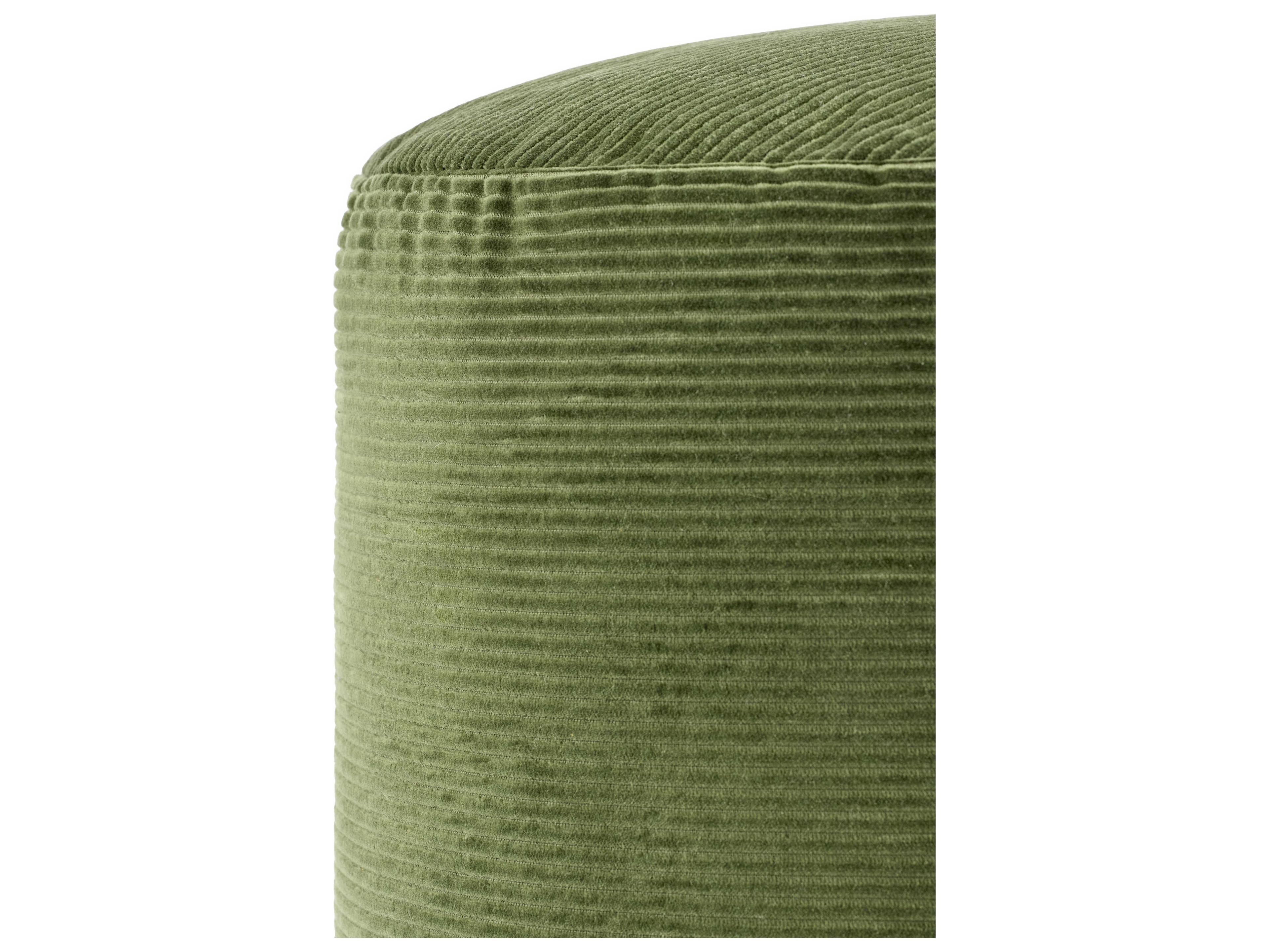 Surya Roy Olive Green Upholstered Pouf