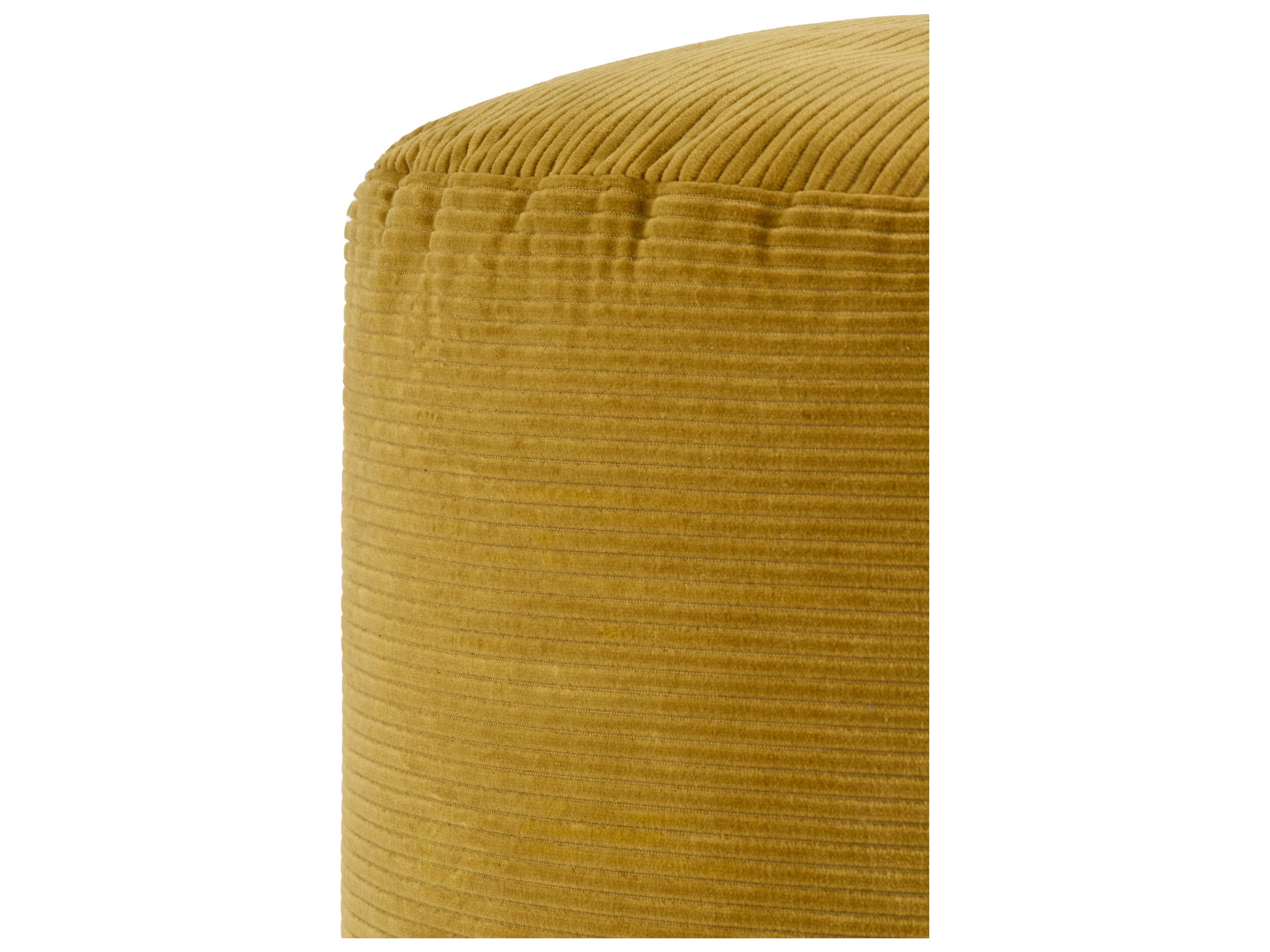 Surya Roy Goldenrod Upholstered Pouf