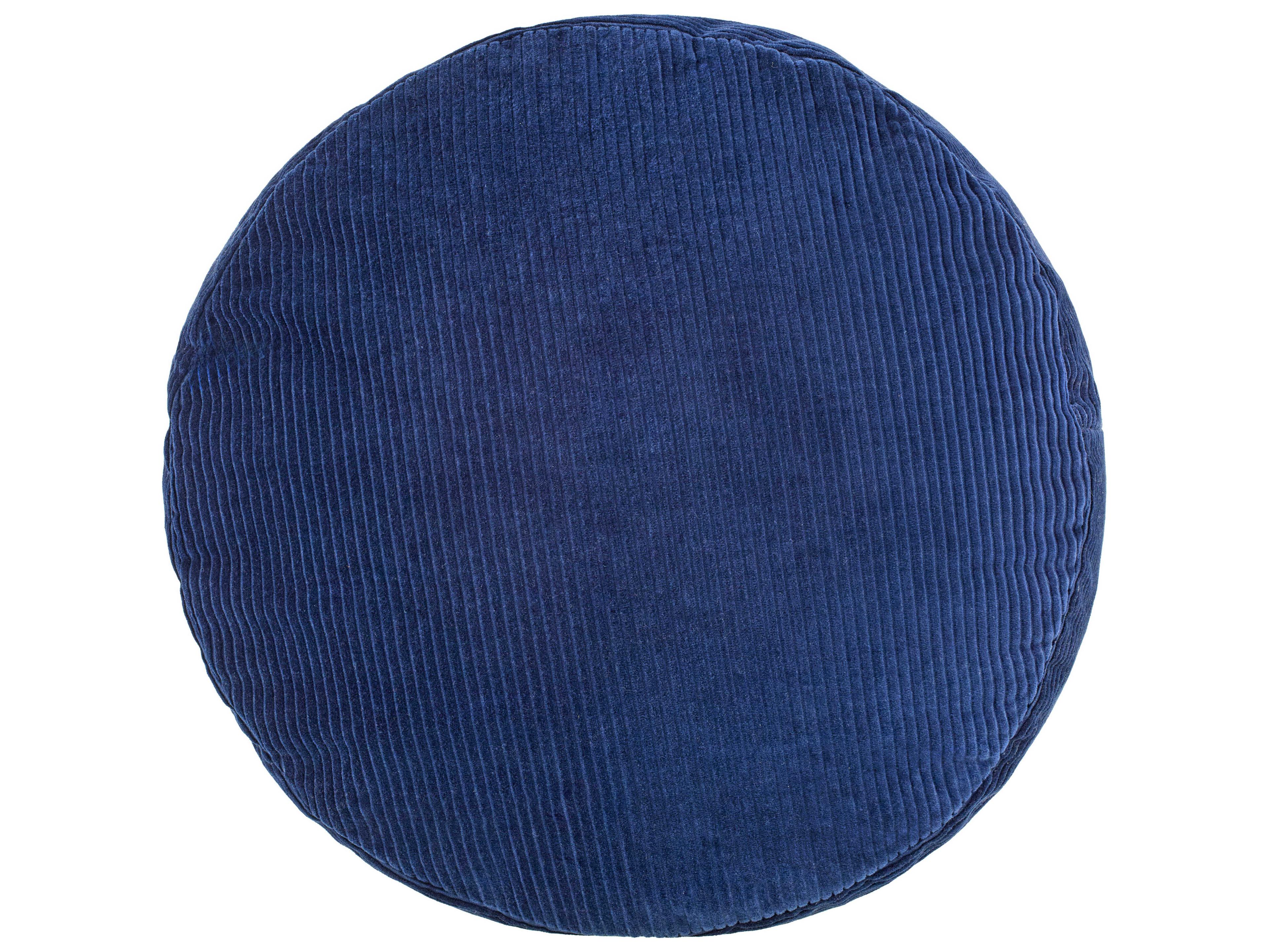 Surya Roy Midnight Blue Upholstered Pouf