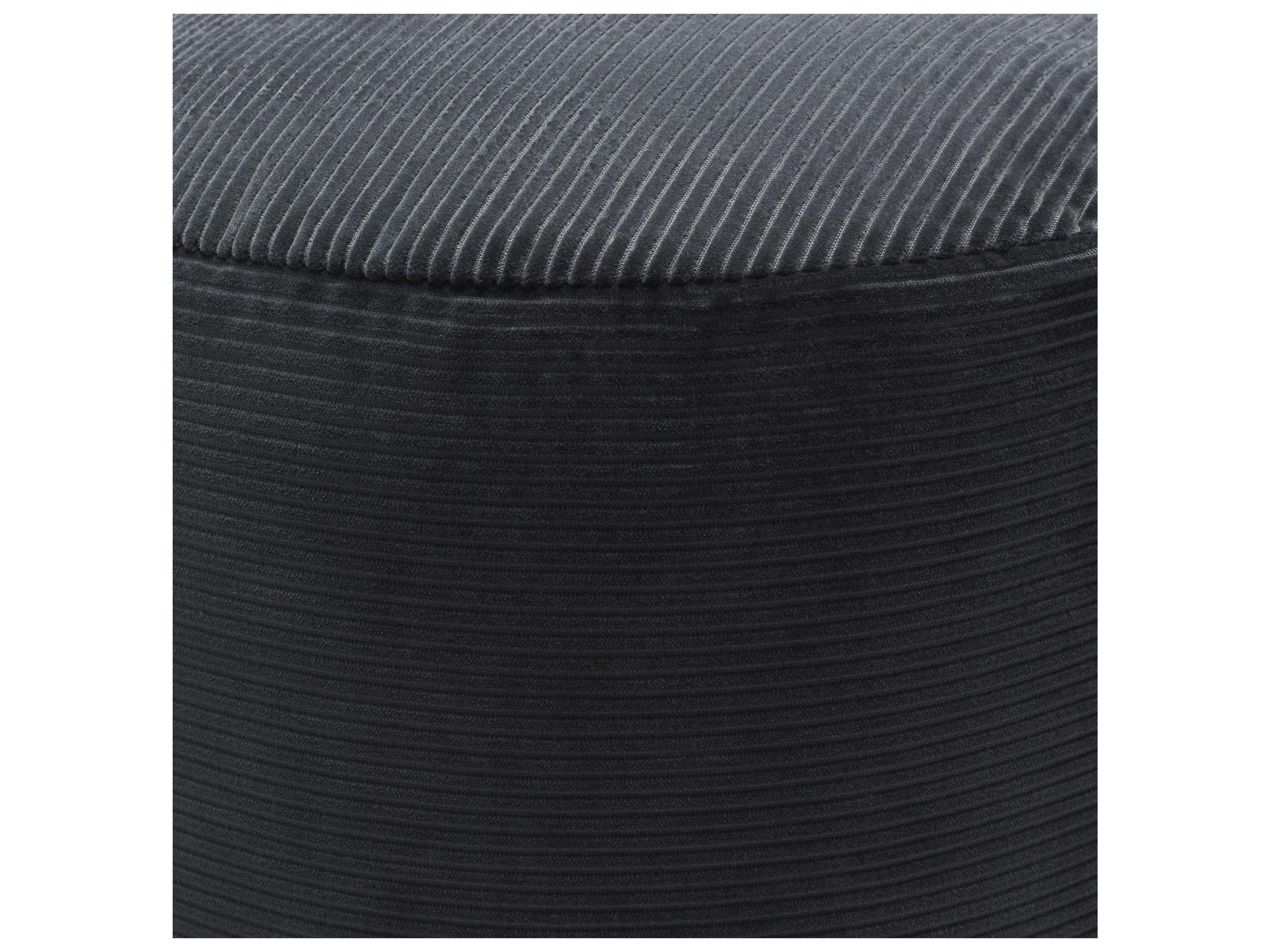 Surya Roy Charcoal Gray Upholstered Pouf