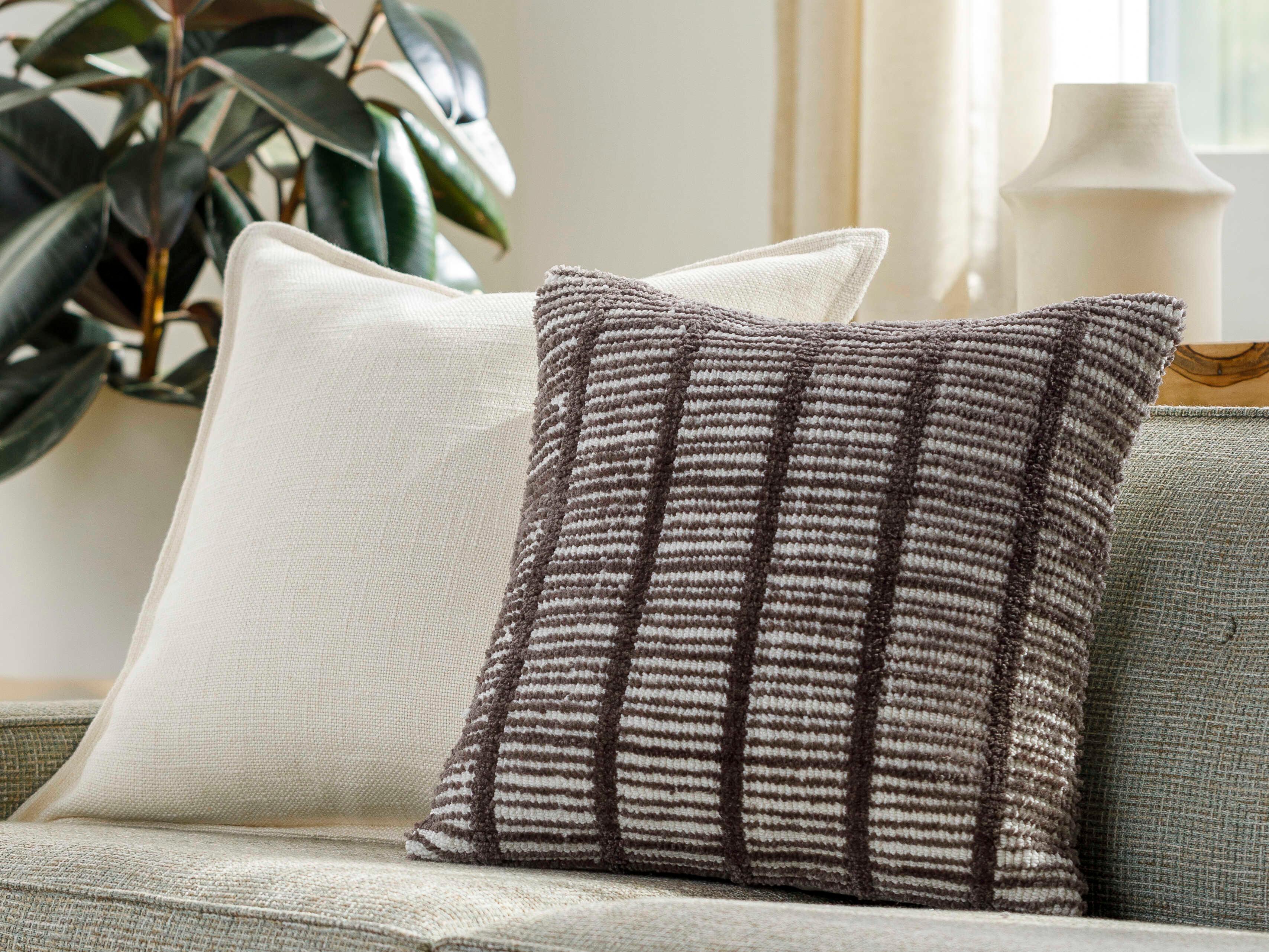 Surya Rowley Taupe Pillow