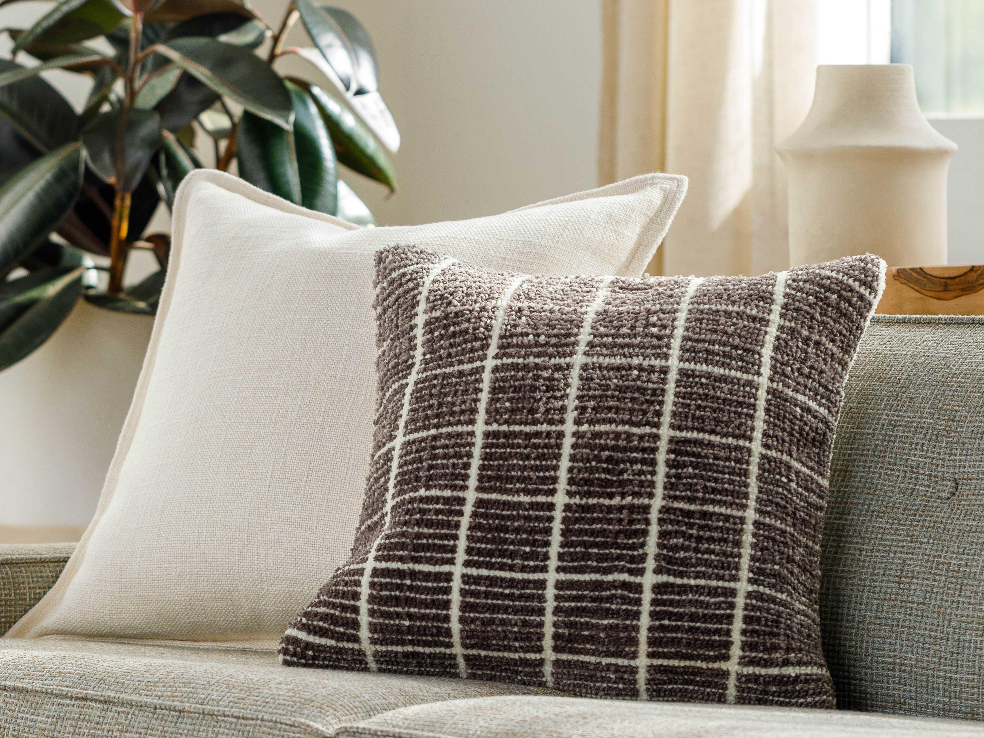 Surya Rowley Charcoal Pillow