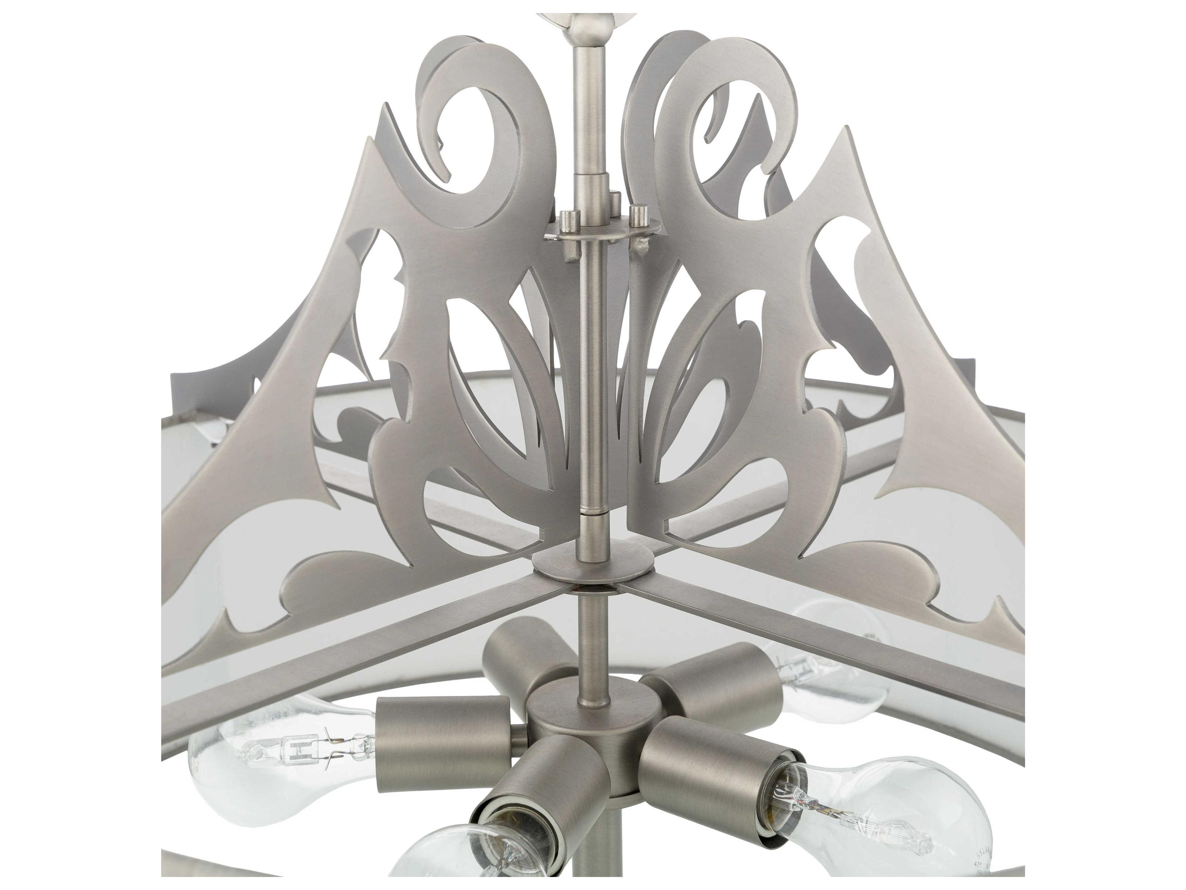 Surya Roxy 3-Light Metallic Pewter Drum Pendant