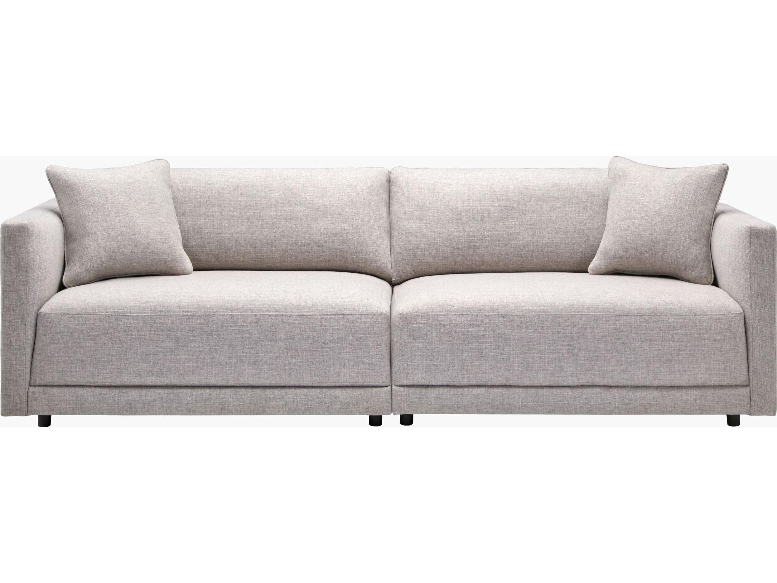 Surya Parley Oatmeal Brown Gray Upholstered Sofa