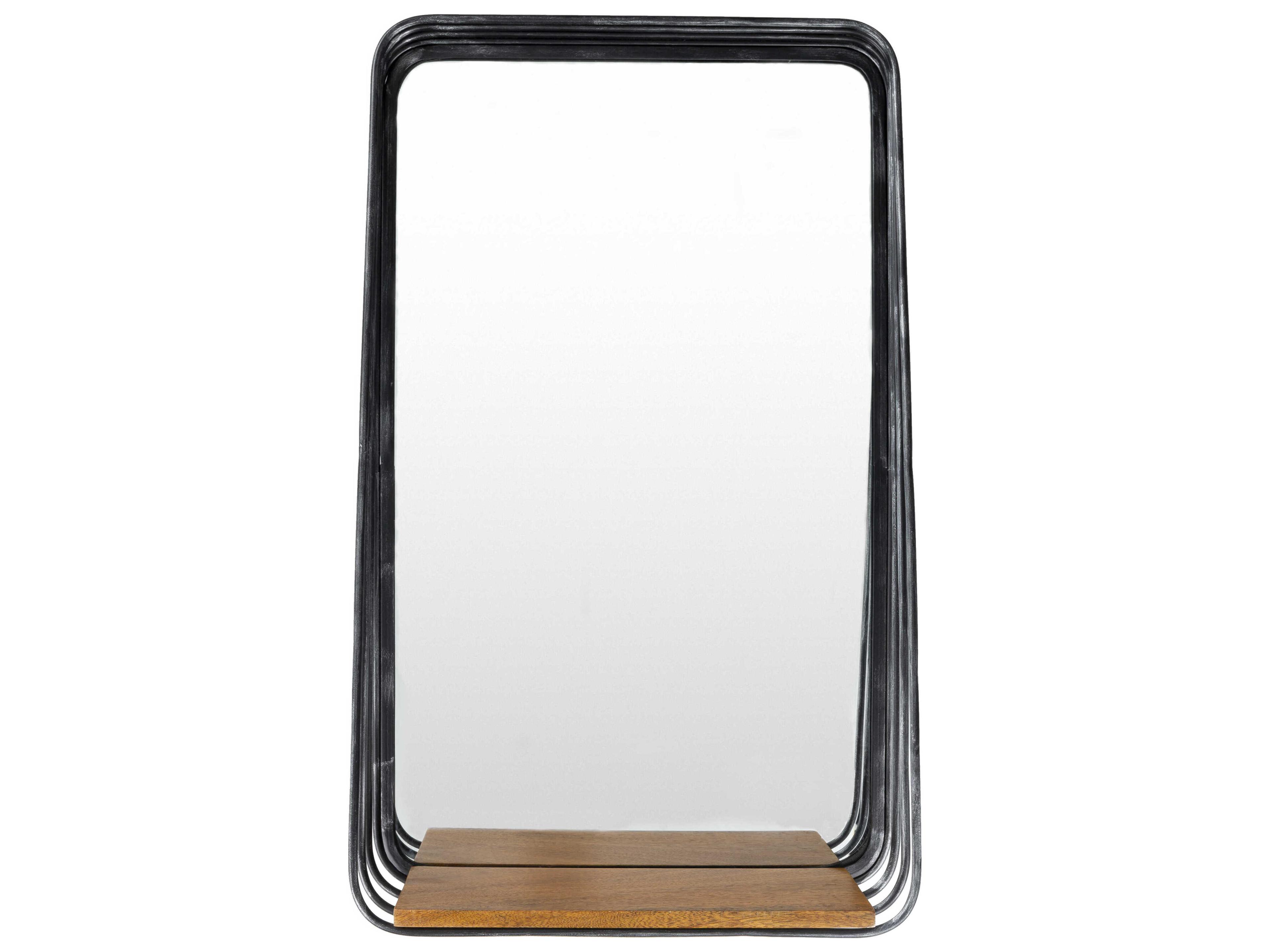 Surya Carter Black Rectangular Wall Mirror