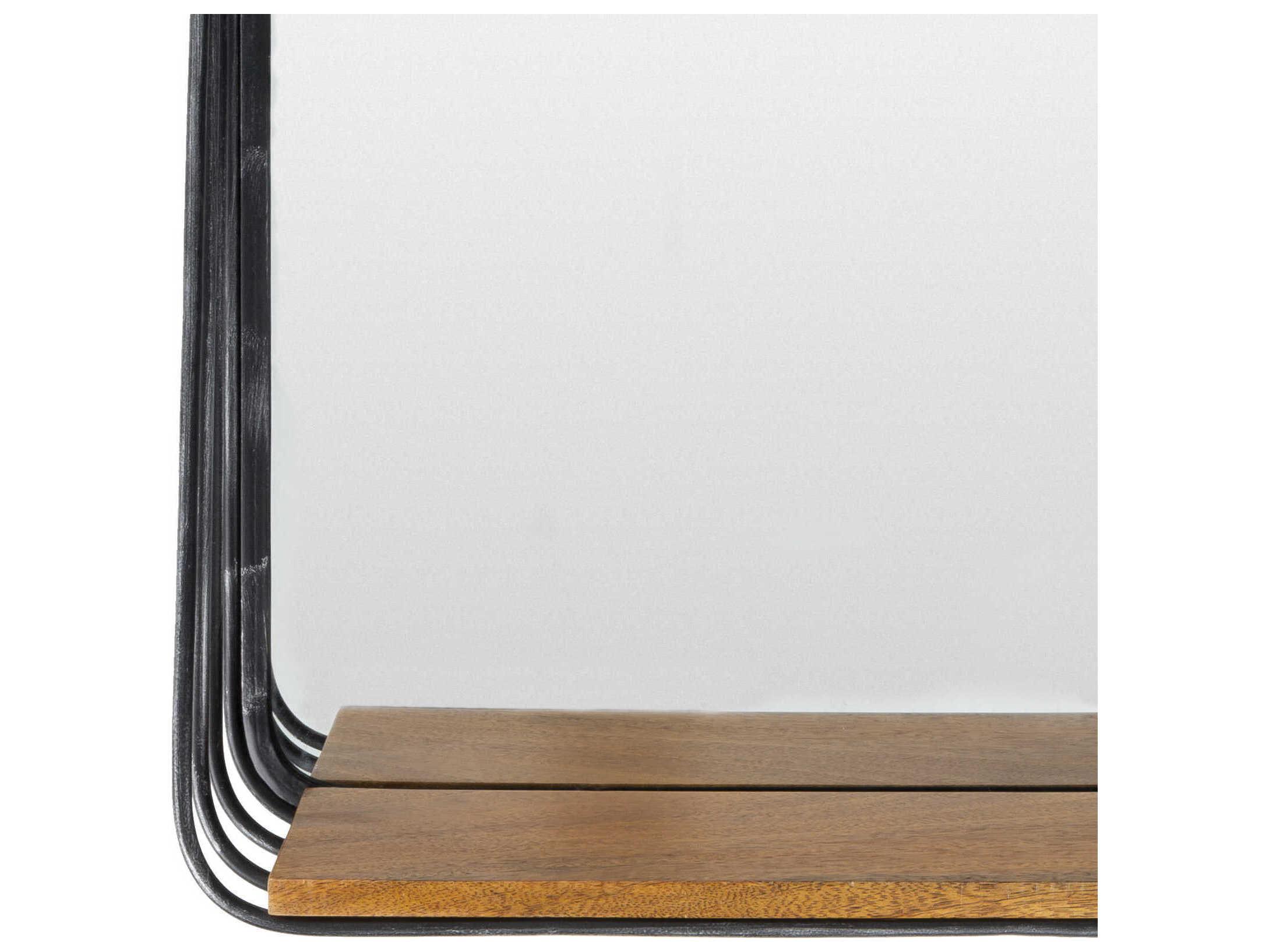 Surya Carter Black Rectangular Wall Mirror