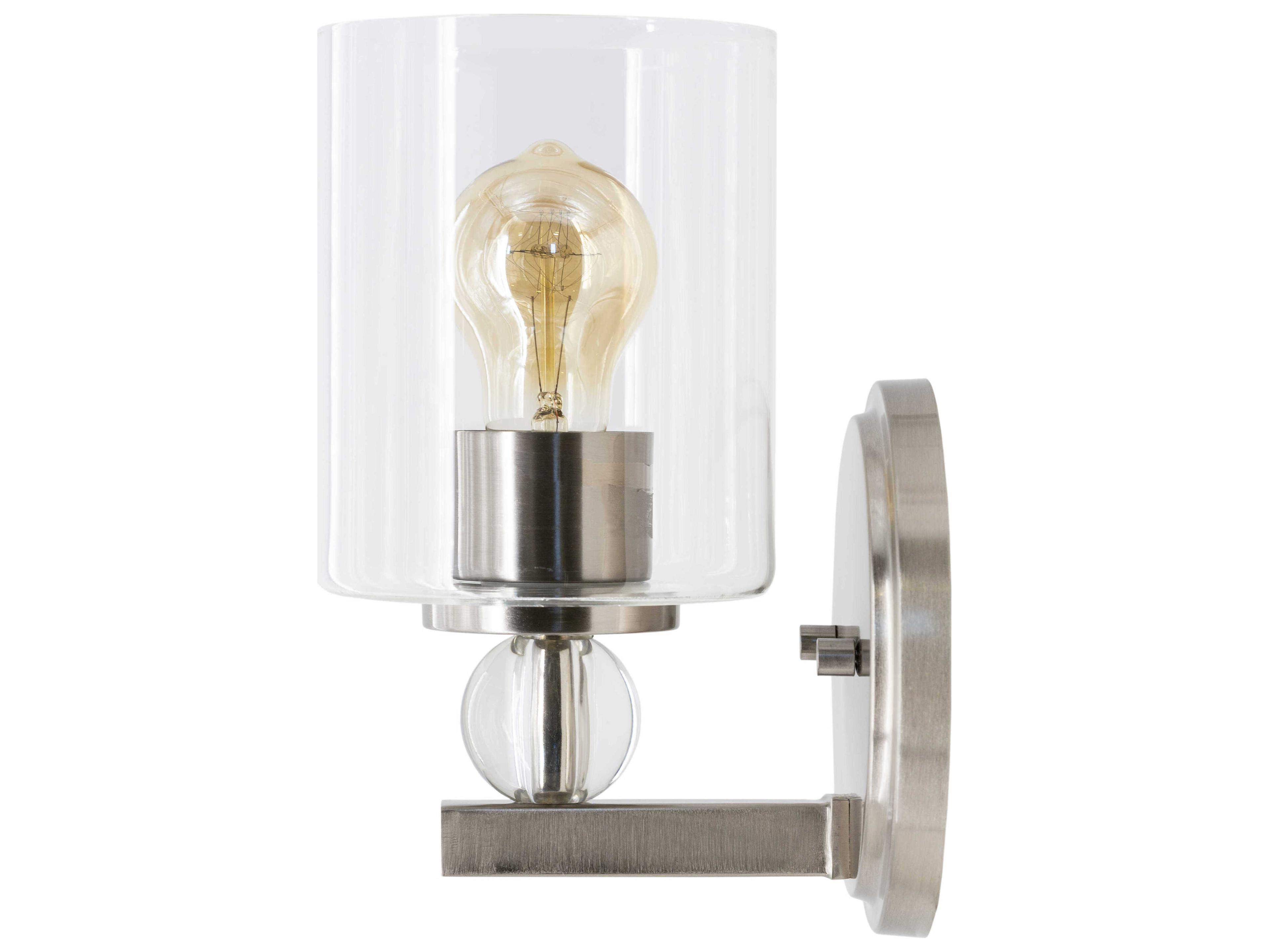 Surya Rosemarie 1-Light Metallic Nickel Wall Sconce