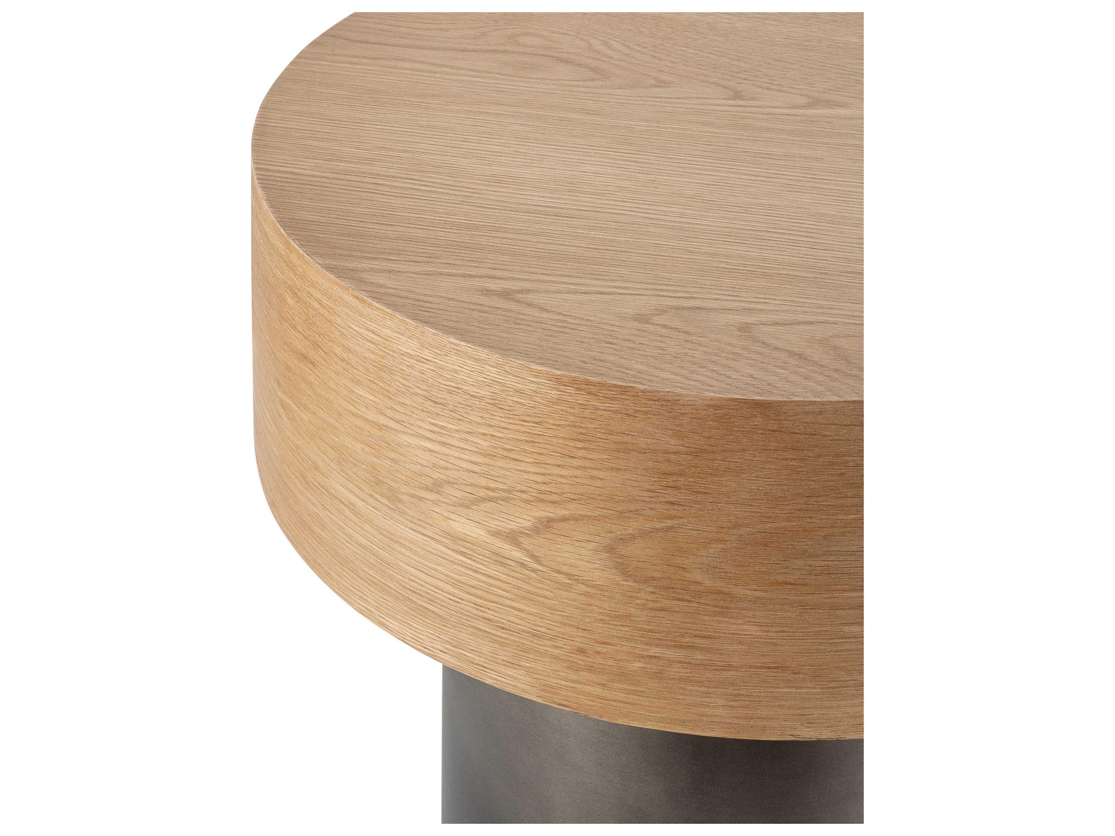 Surya Russula Round Wood End Table
