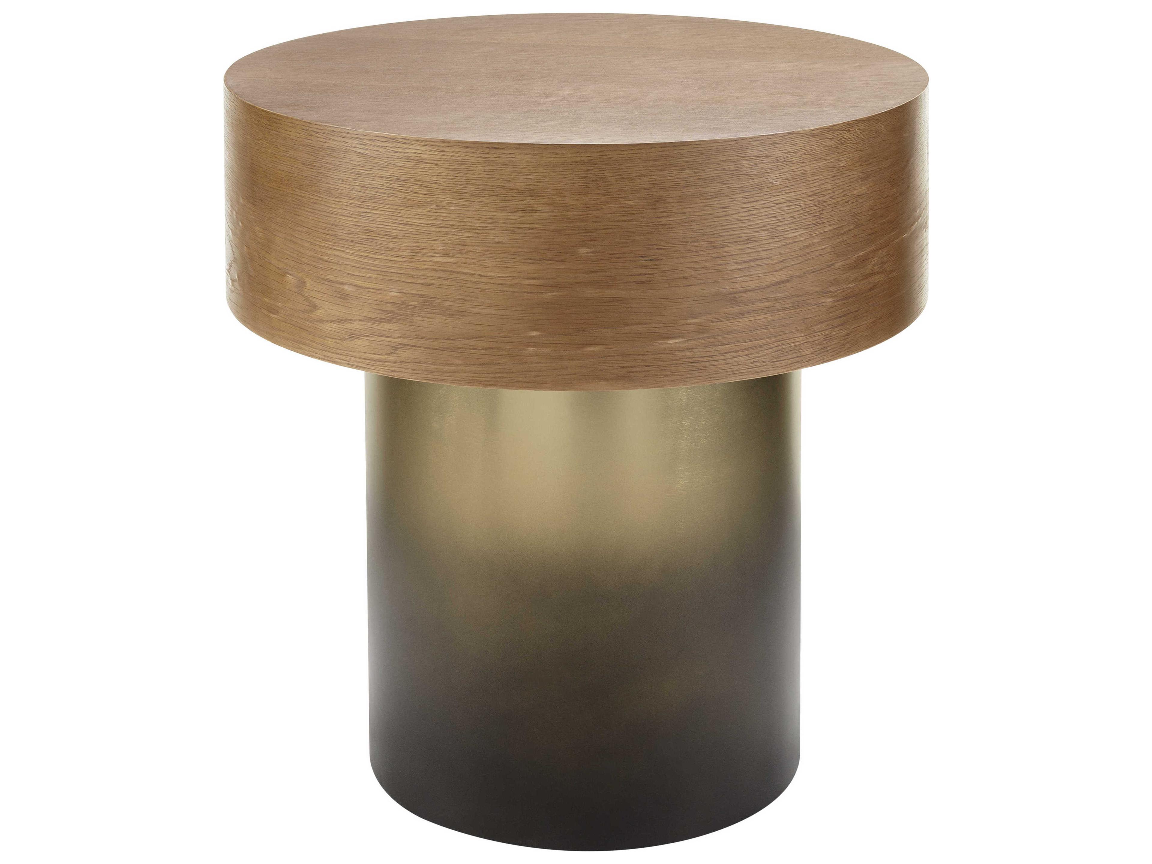 Surya Russula Round Wood End Table
