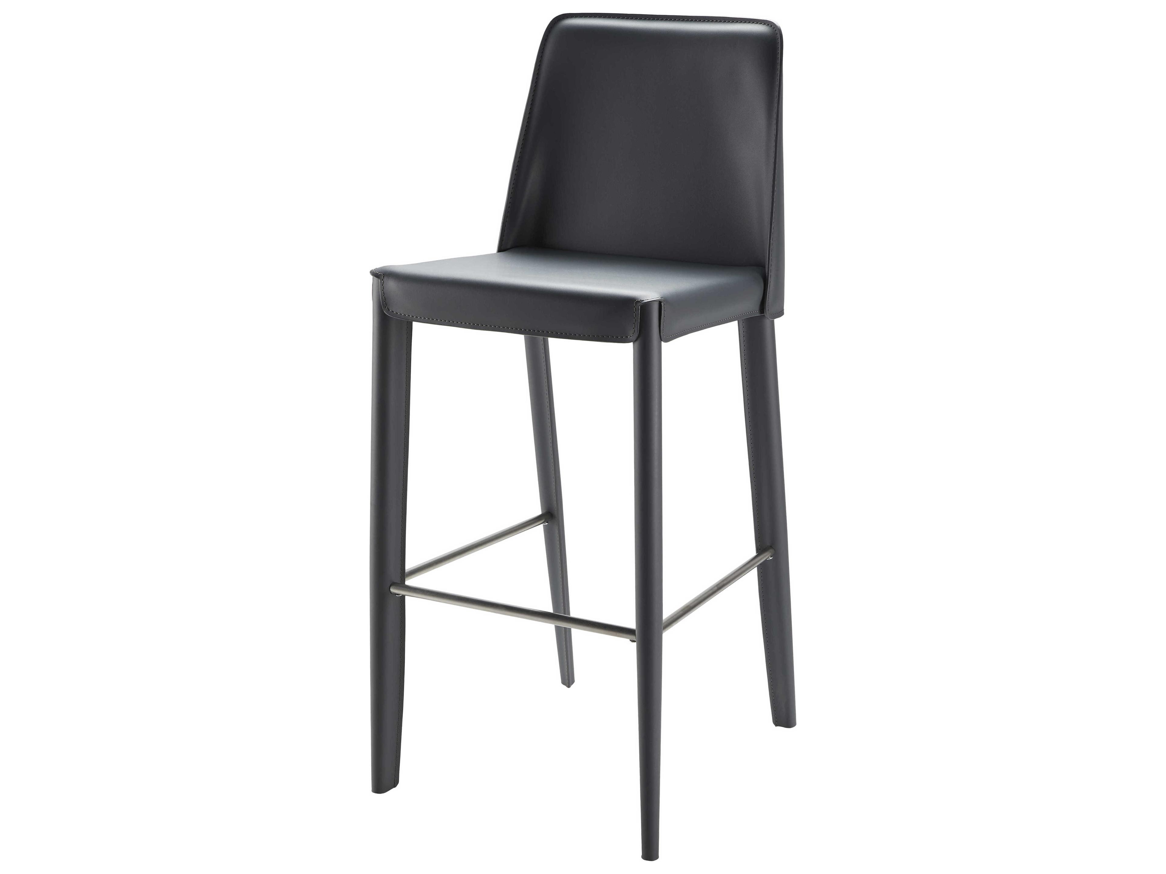 Surya Rosy Dark Blue Faux Leather Bar Stool