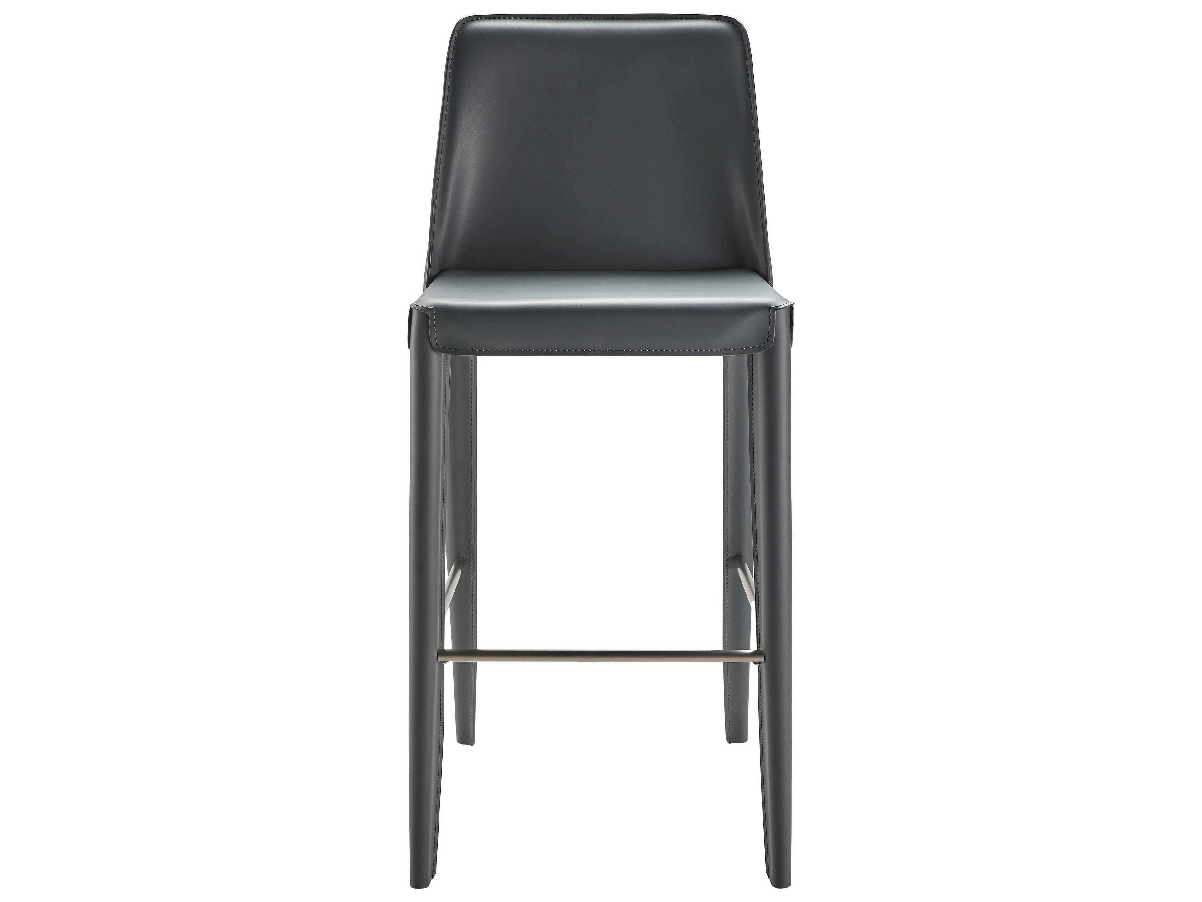 Surya Rosy Dark Blue Faux Leather Bar Stool