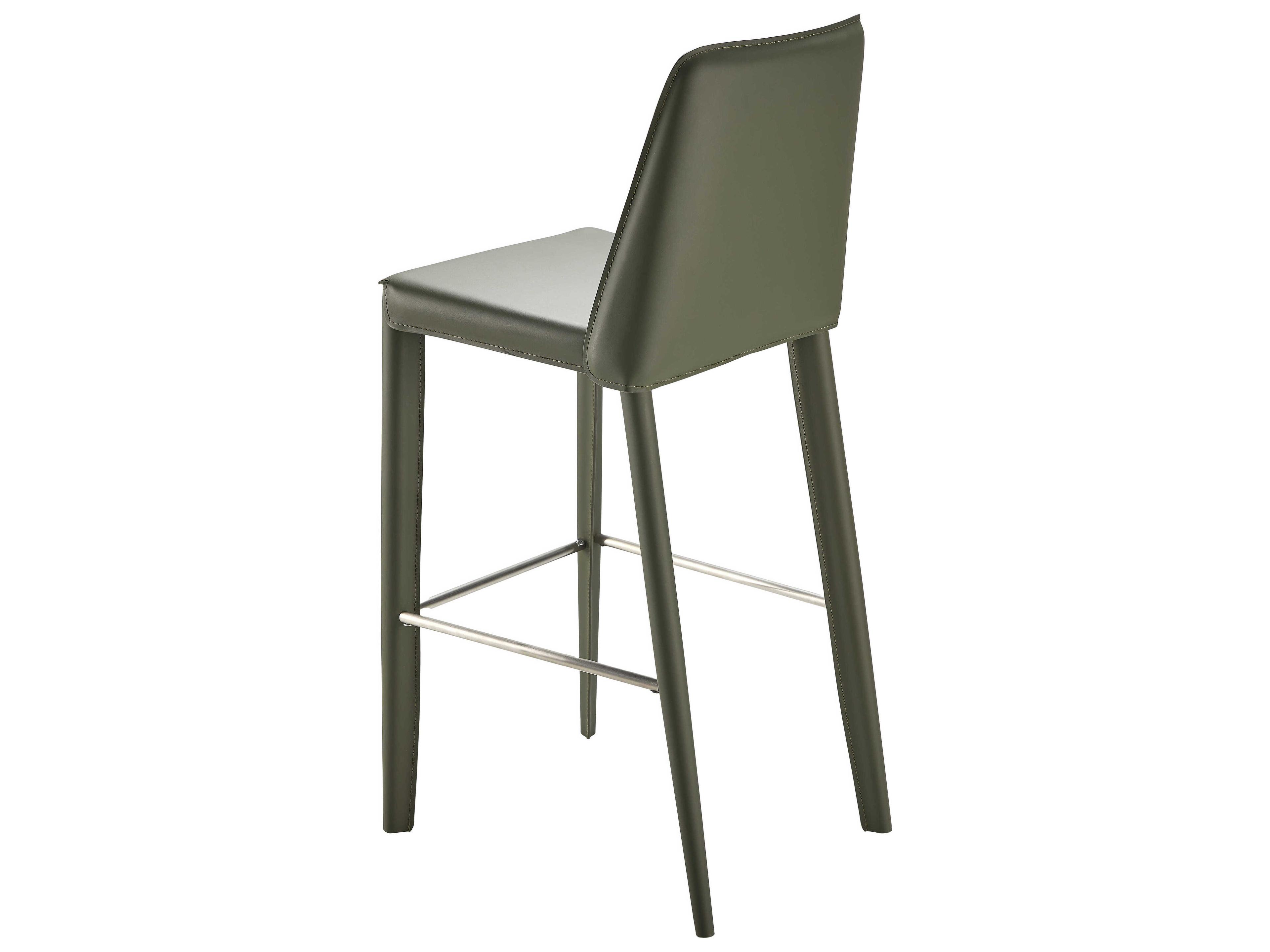 Surya Rosy Dark Green Faux Leather Bar Stool