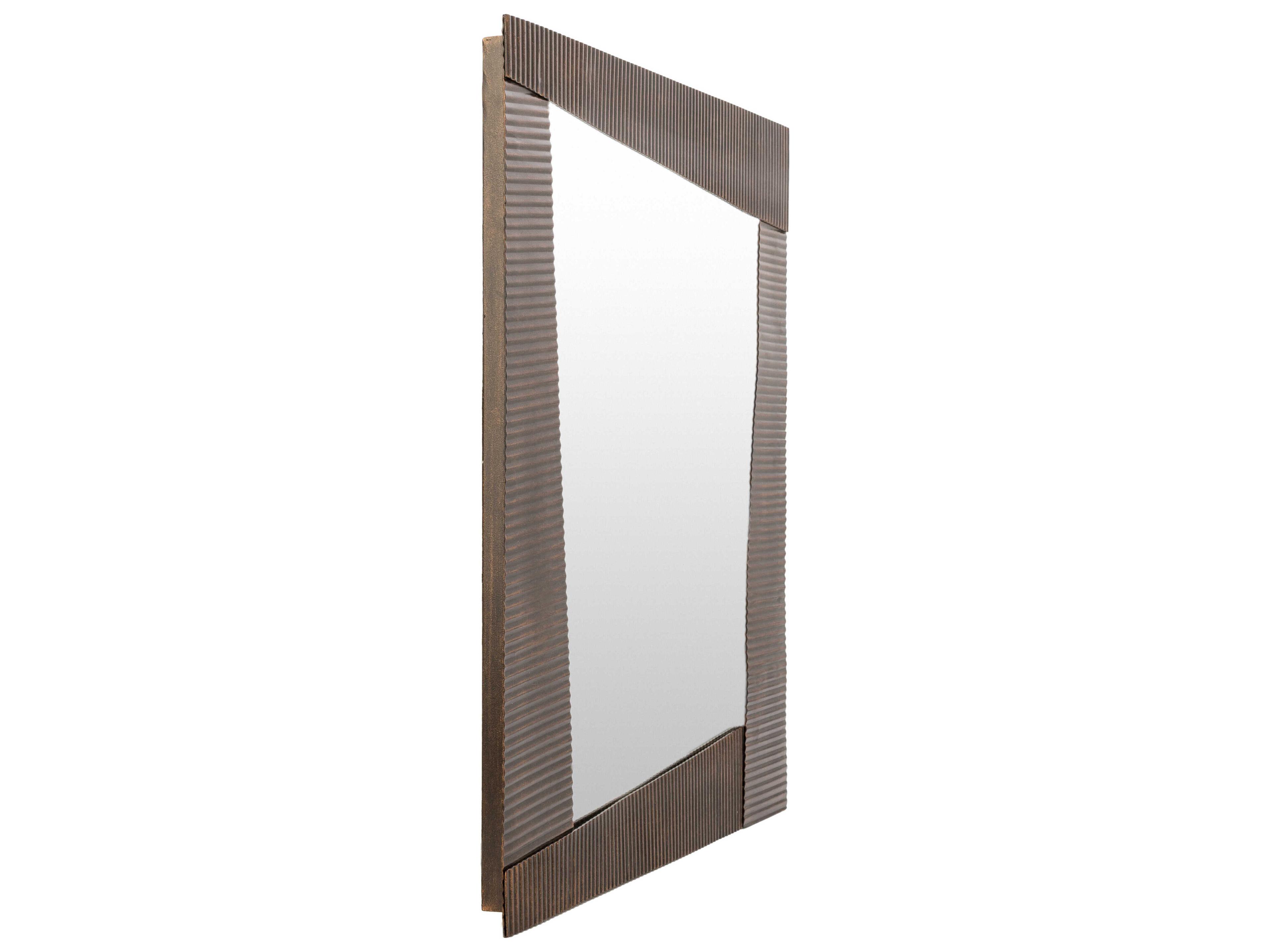 Surya Rendezvous Metallic Copper Square Wall Mirror Set of 2