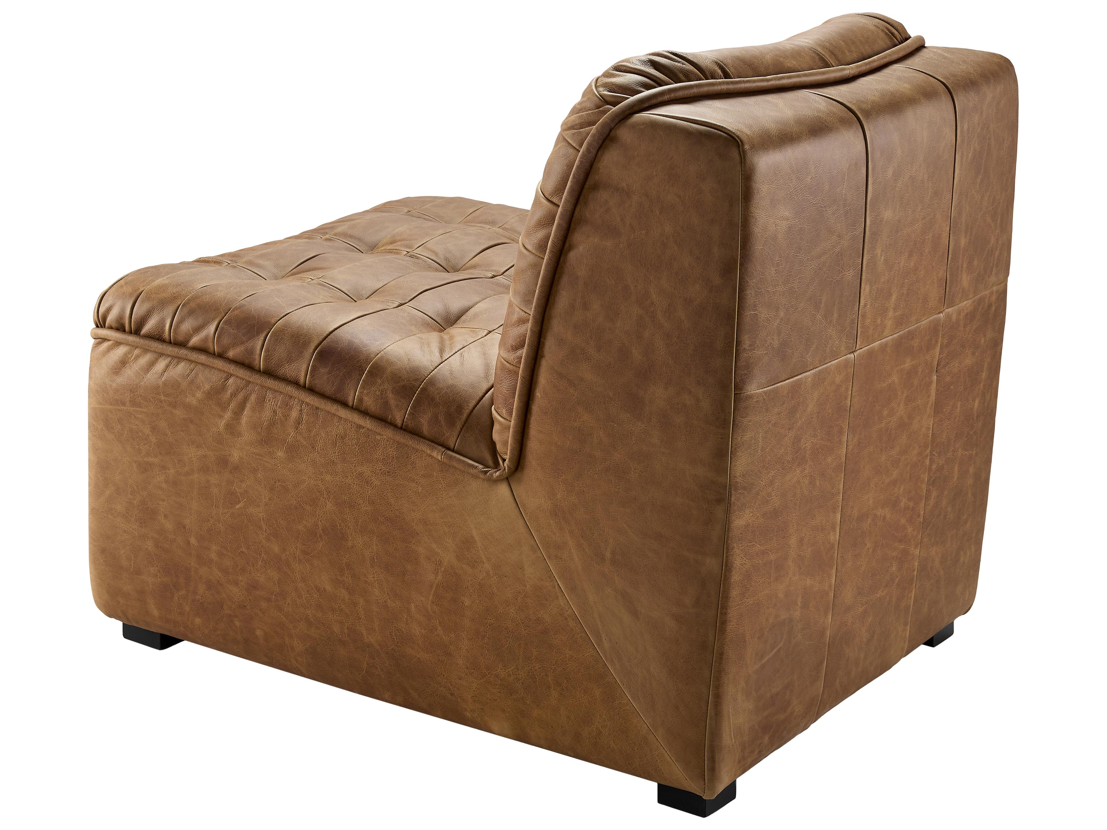 Surya Oryan Brown Faux Leather Accent Chair