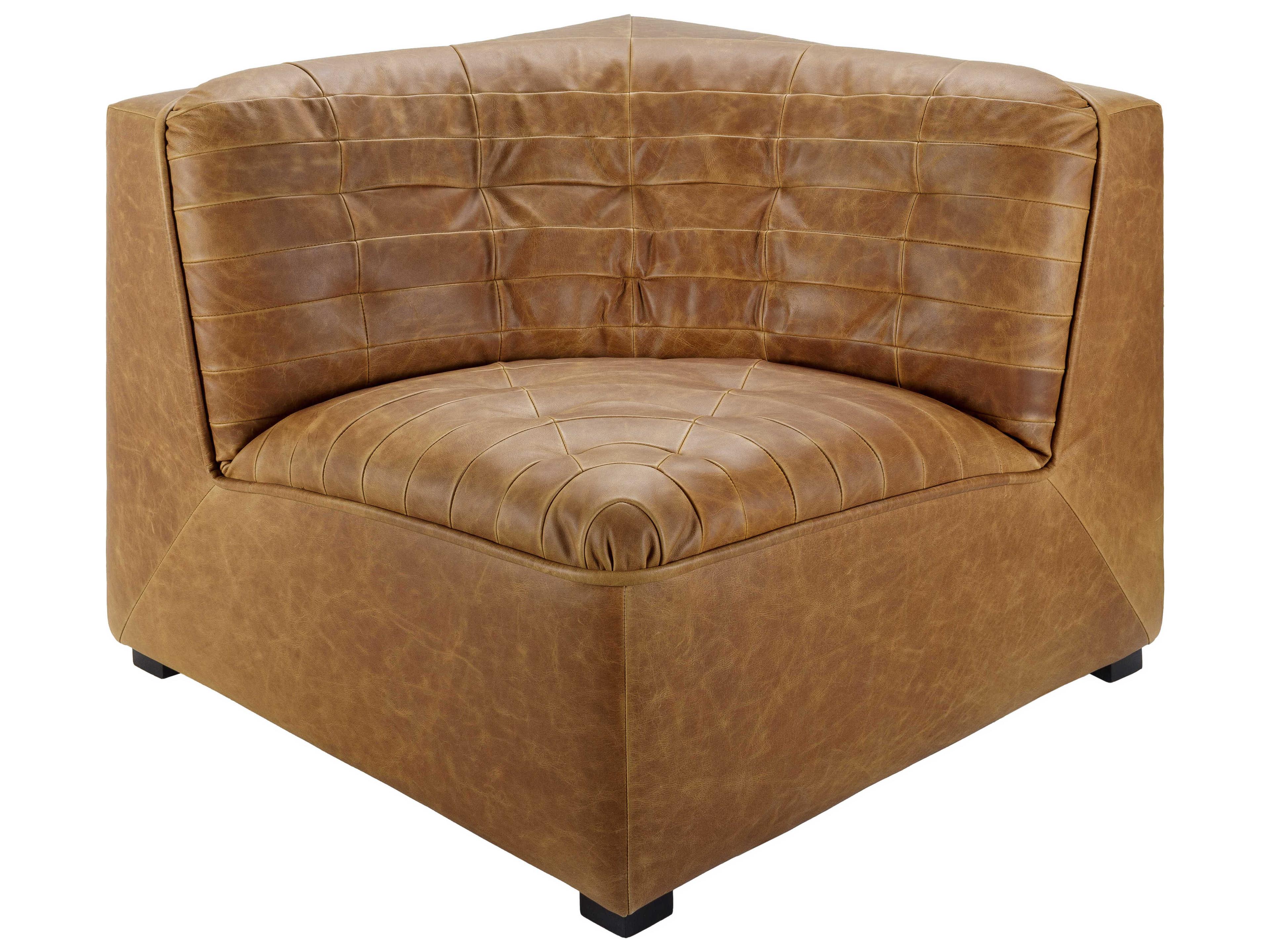 Surya Oryan Brown Leather Modular Chair