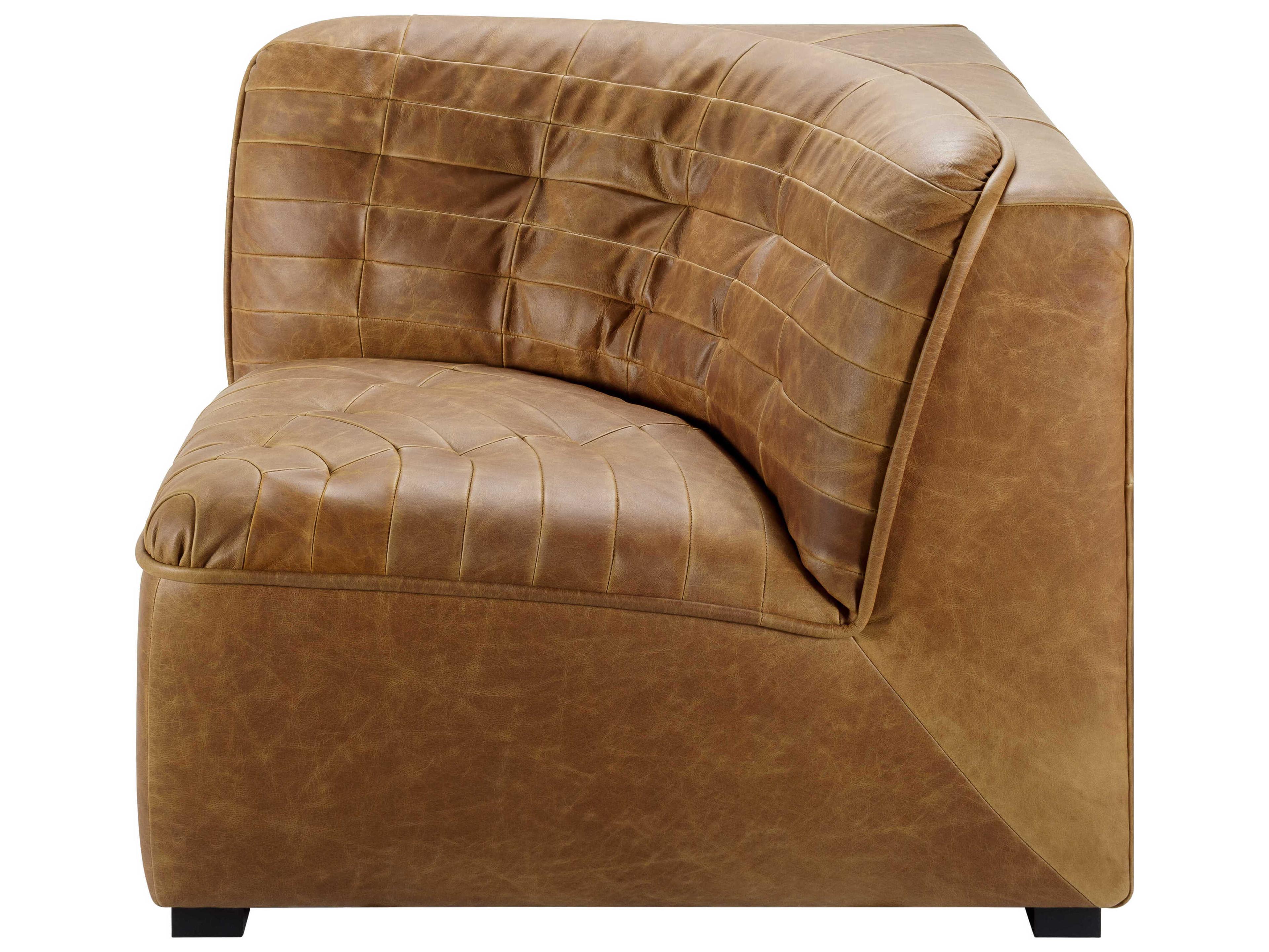 Surya Oryan Brown Leather Modular Chair