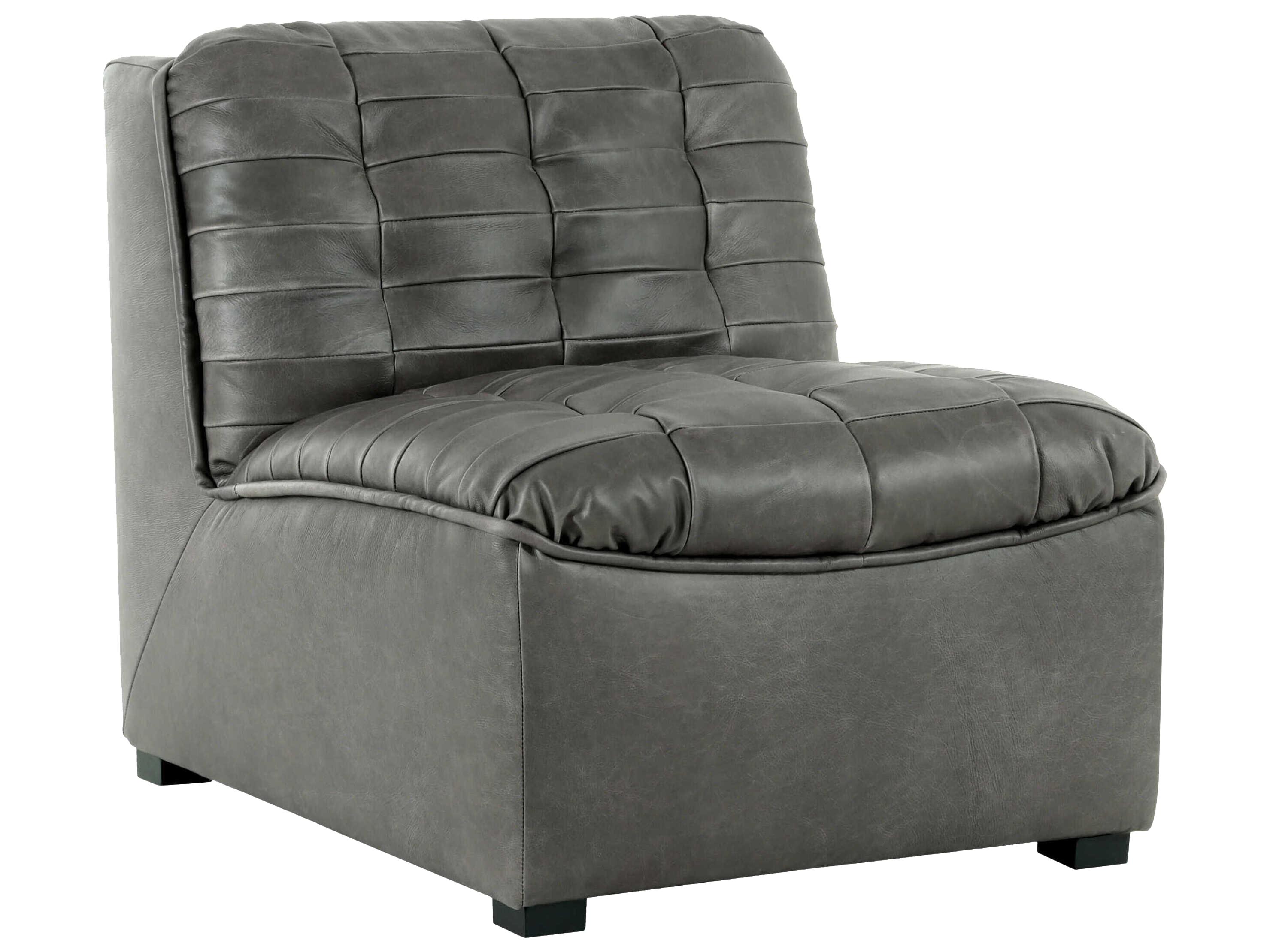 Surya Oryan Black Leather Modular Chair
