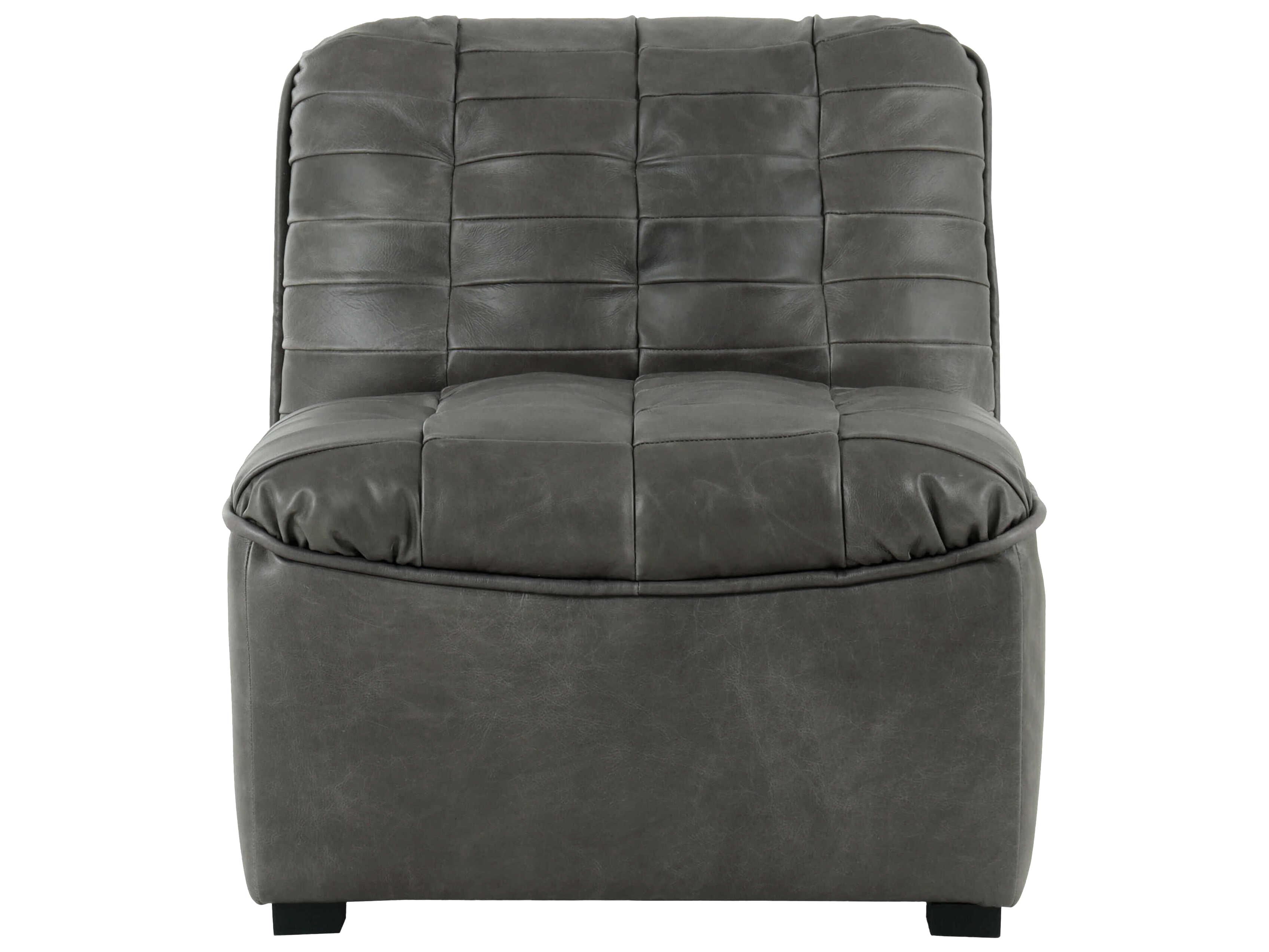 Surya Oryan Black Leather Modular Chair