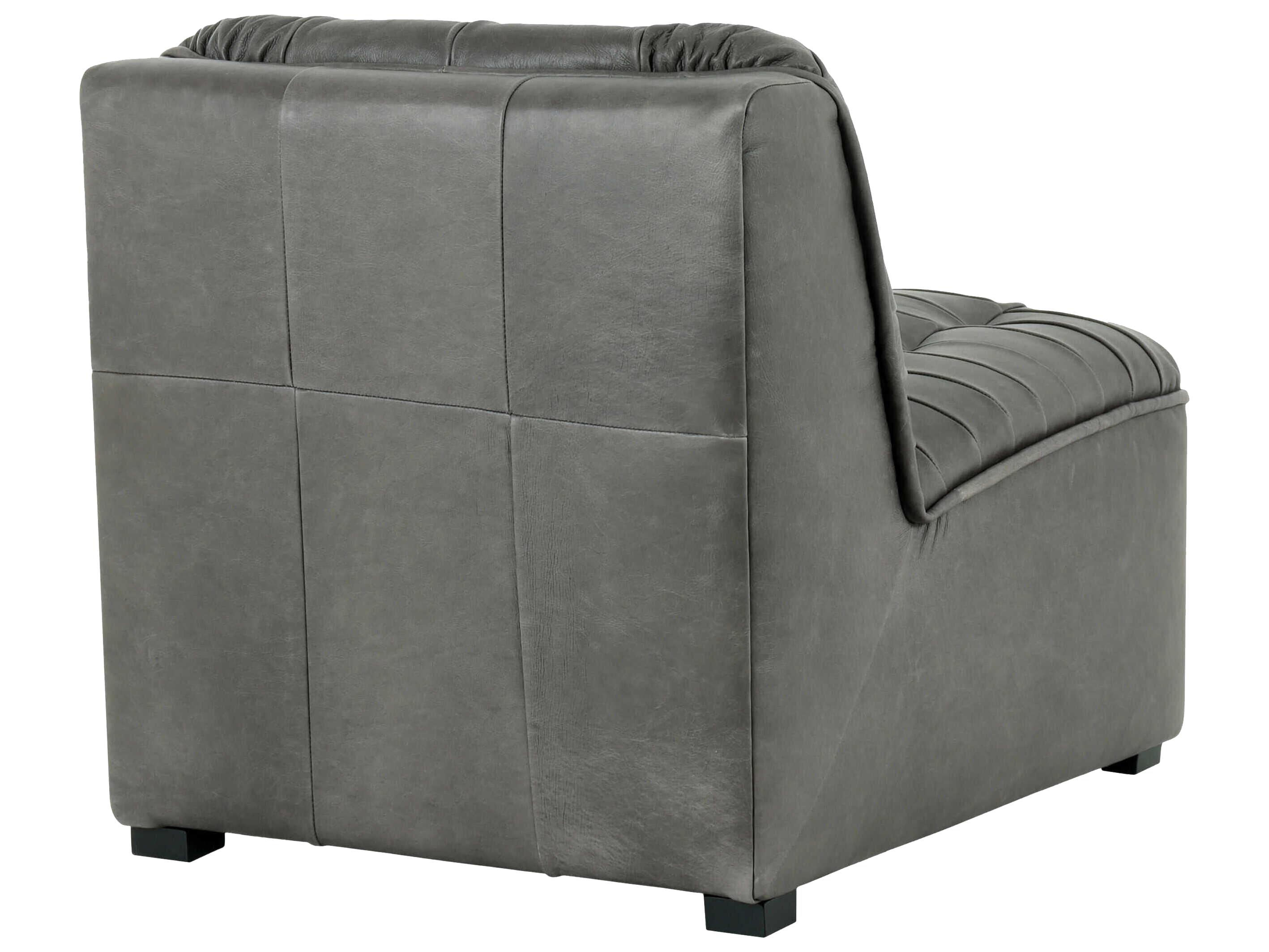 Surya Oryan Black Leather Modular Chair