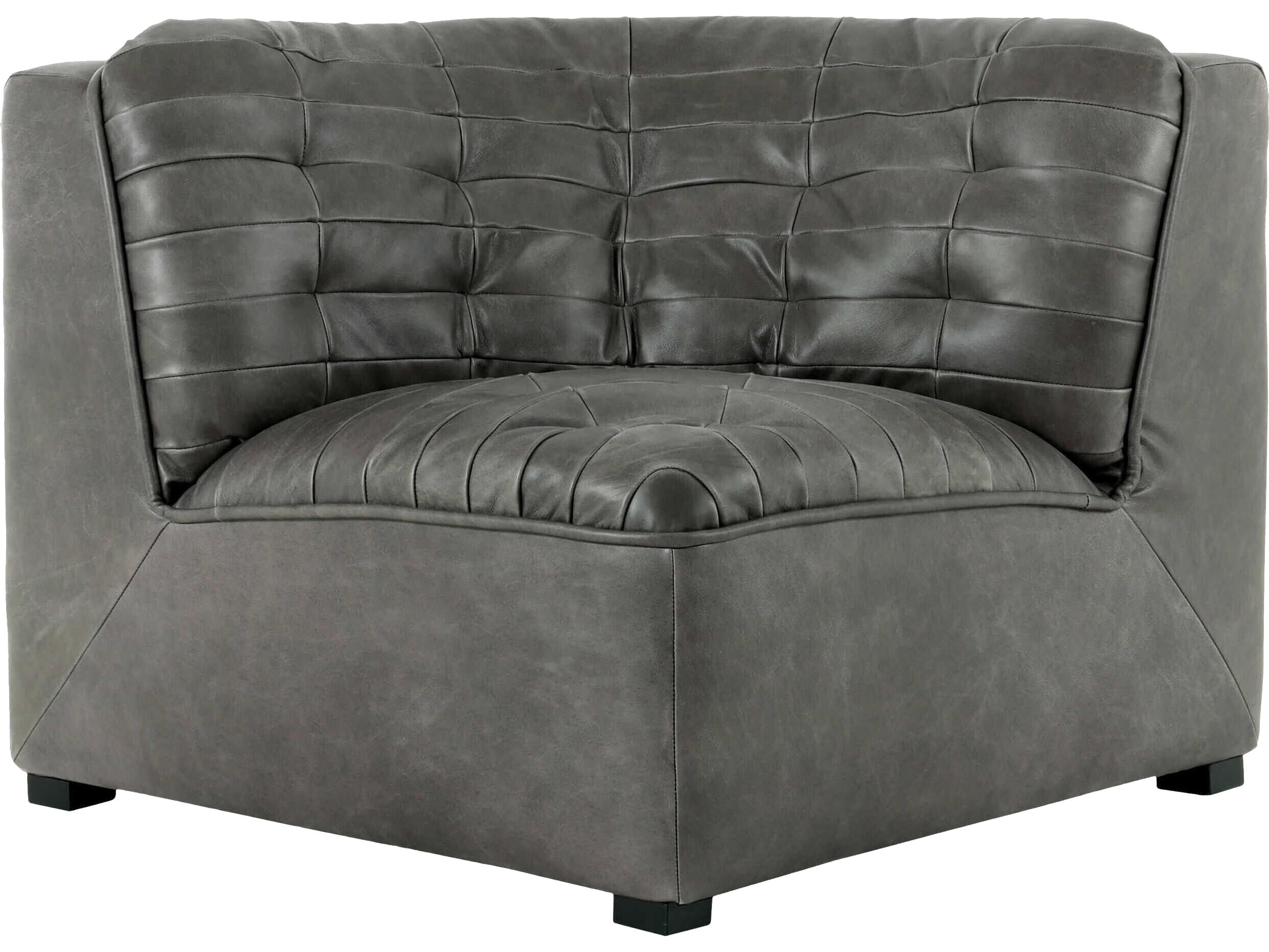 Surya Oryan Black Leather Accent Chair