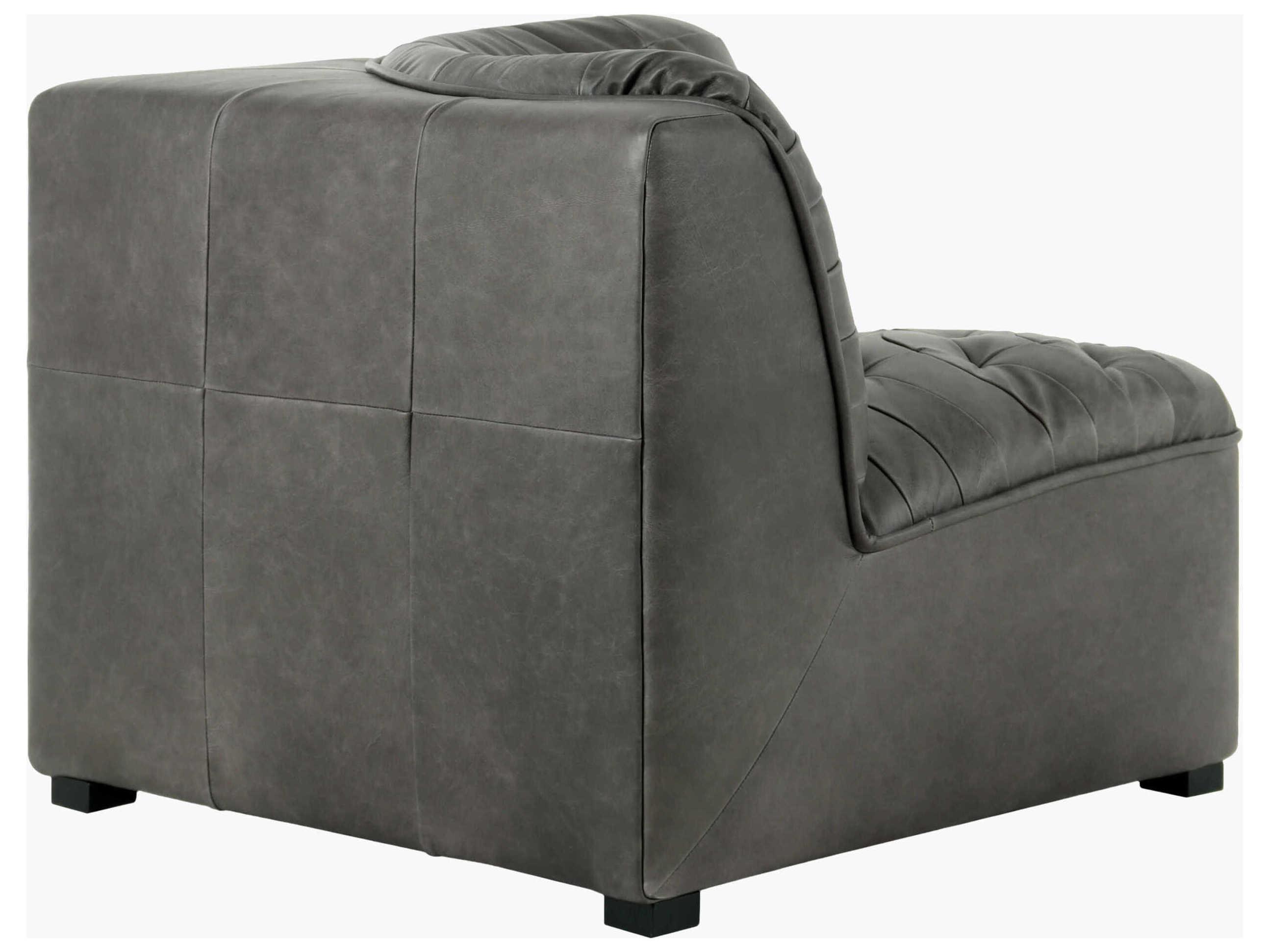 Surya Oryan Black Leather Accent Chair
