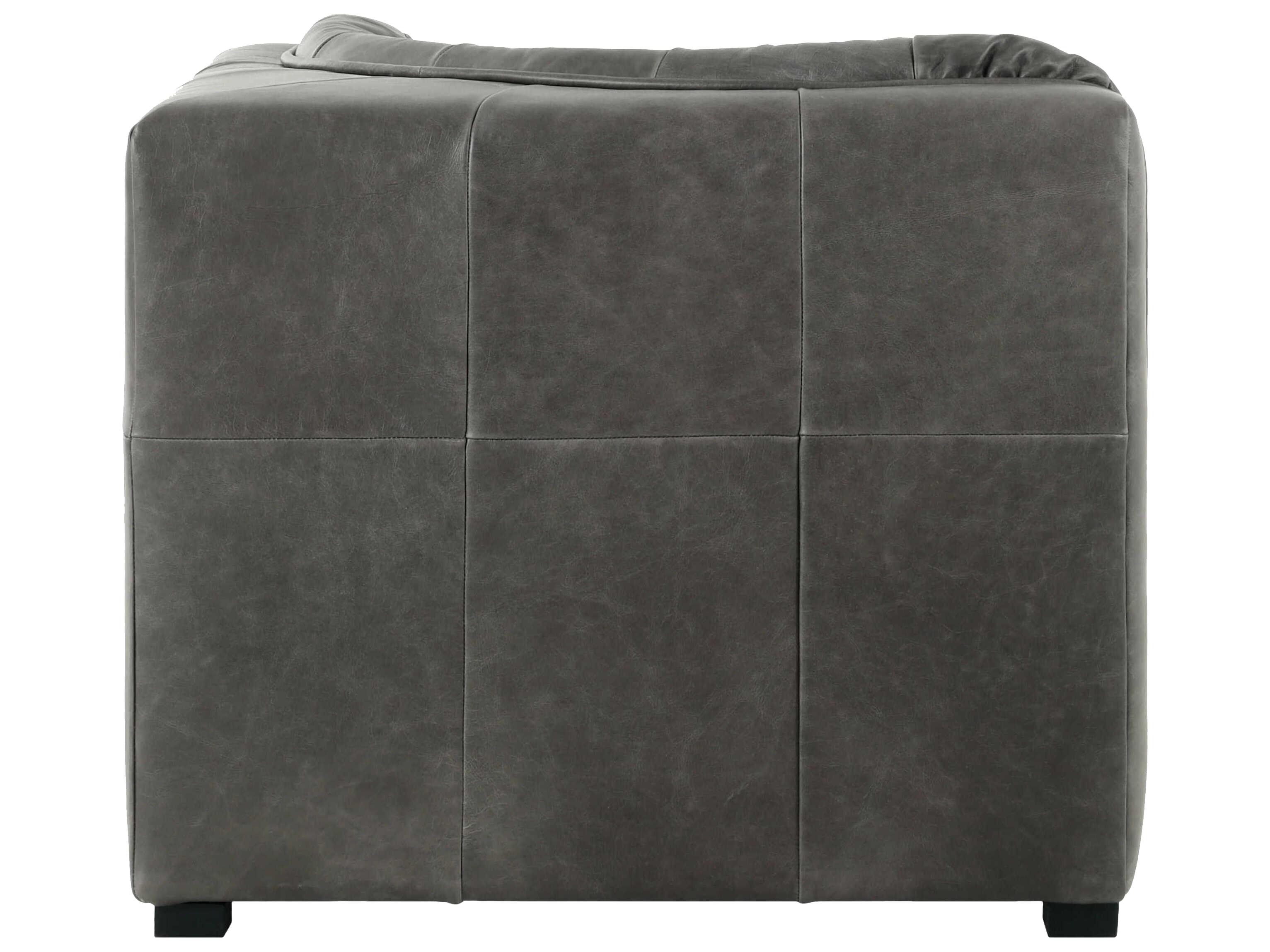 Surya Oryan Black Leather Accent Chair