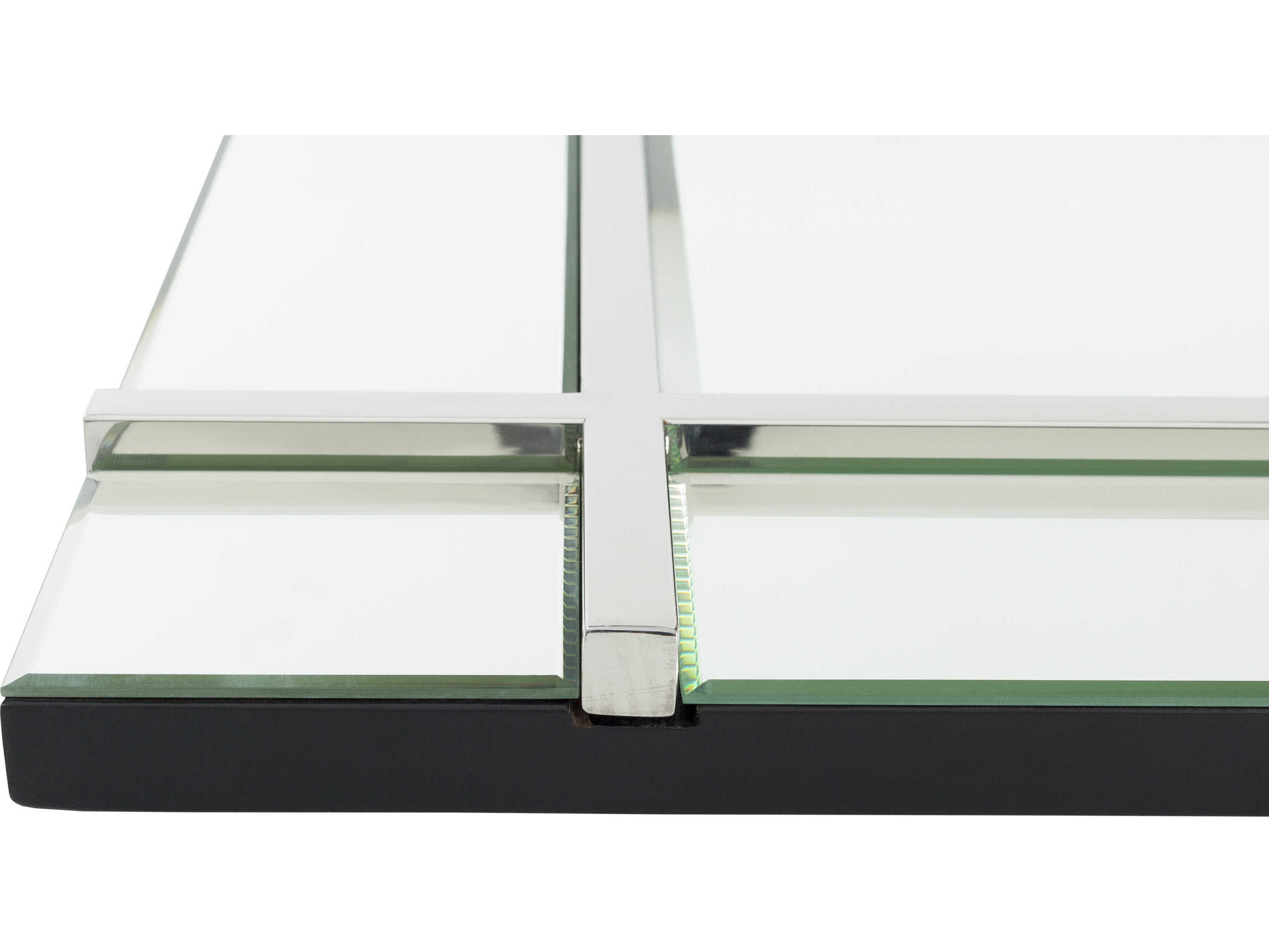 Surya Sadler Metallic Silver Rectangular Wall Mirror