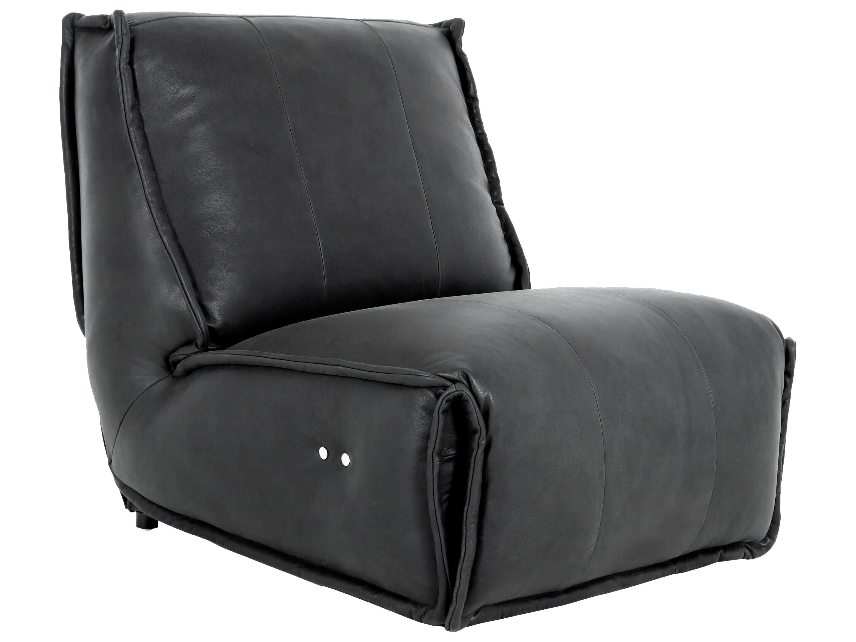 Surya Safoga Black Leather Accent Chair