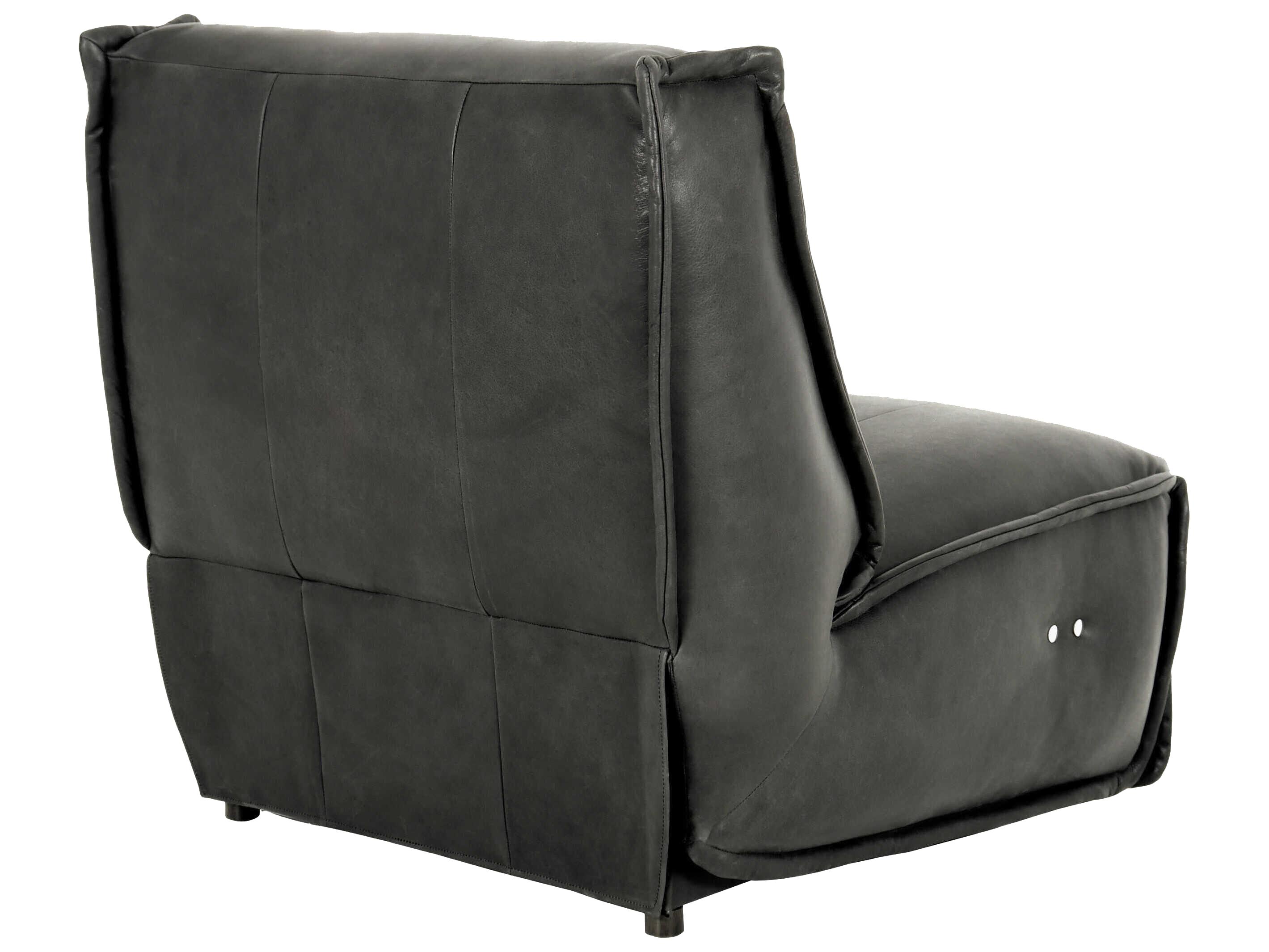 Surya Safoga Black Leather Accent Chair
