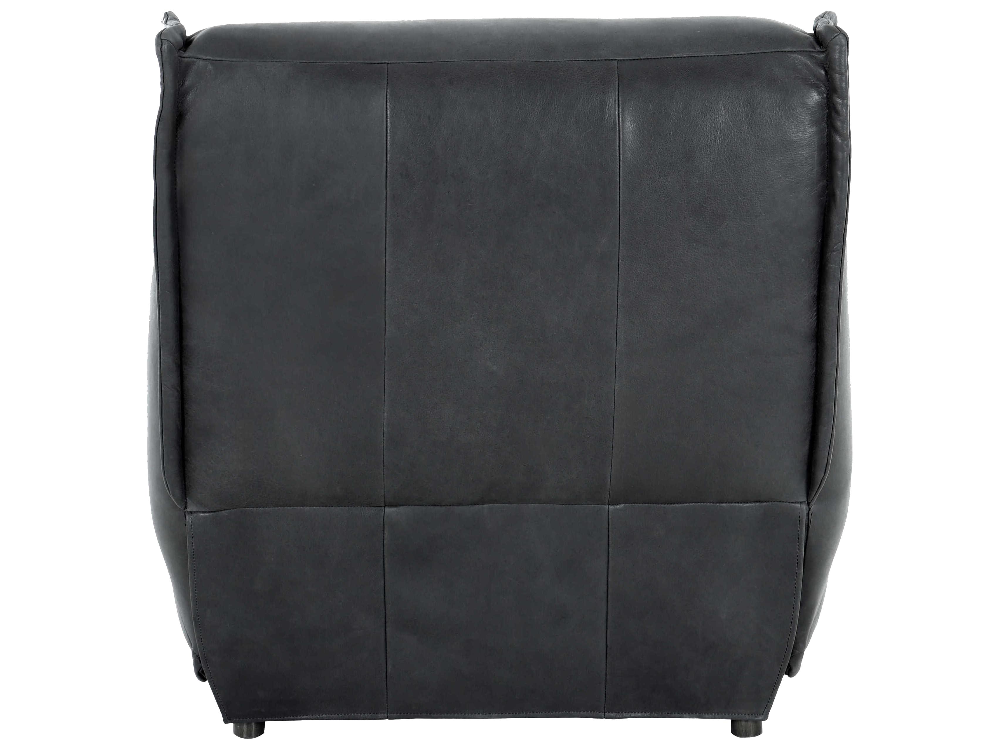 Surya Safoga Black Leather Accent Chair