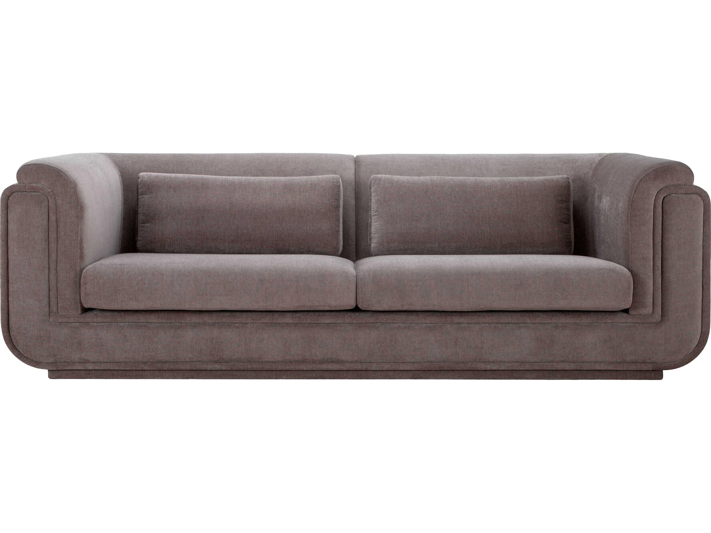 Surya Saisha Beige Gray Upholstered Sofa