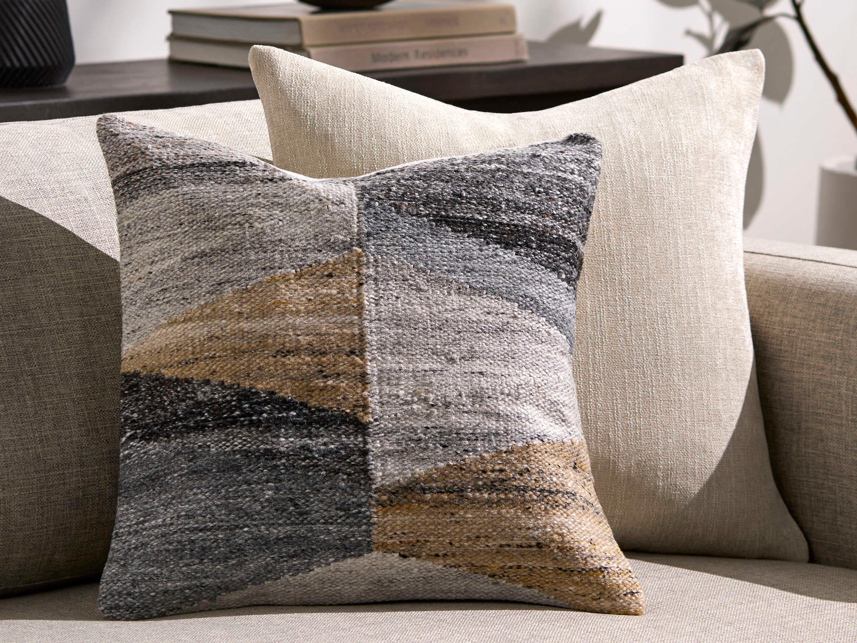 Surya Shinola Light Gray Pillow