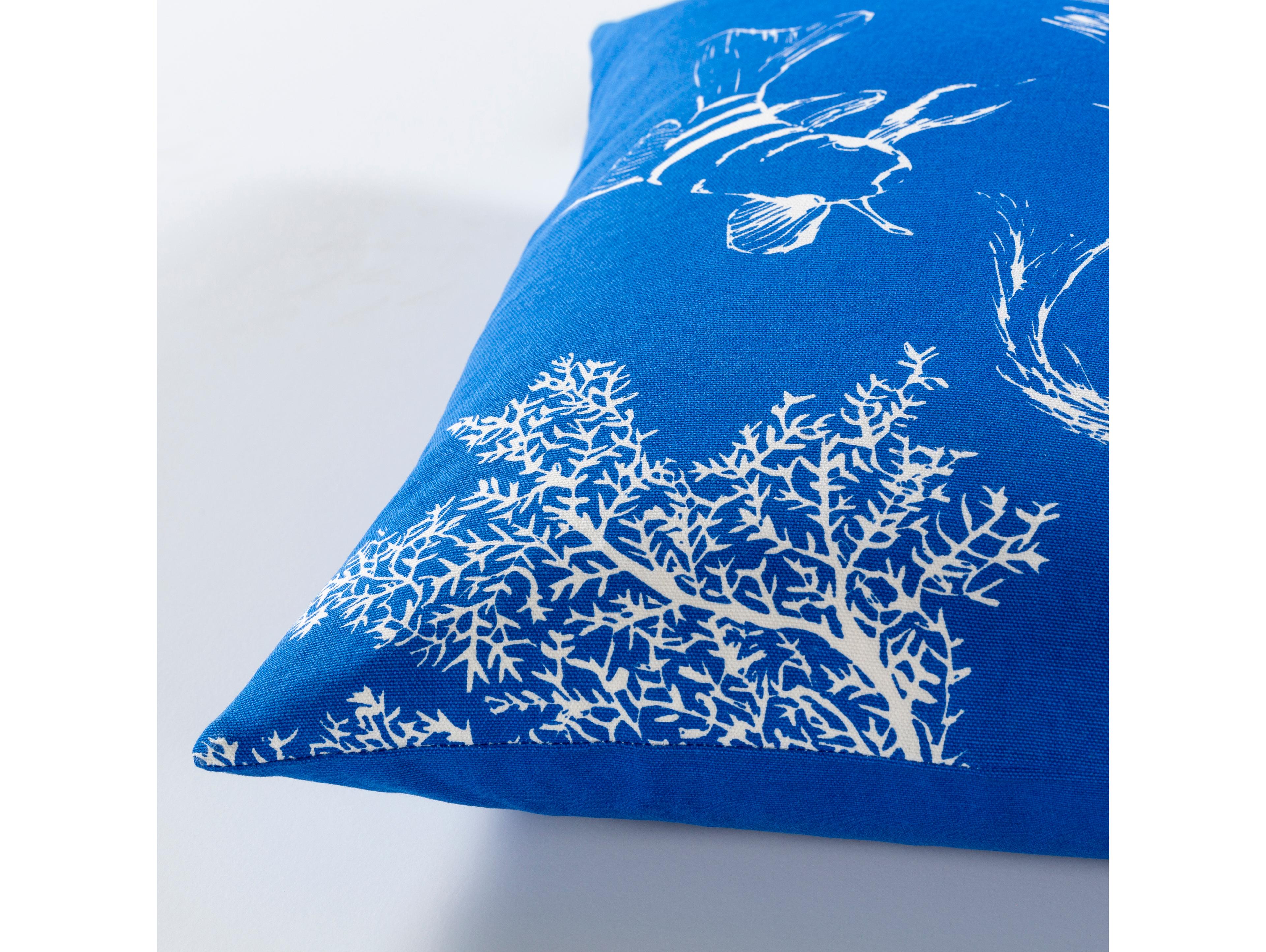 Surya Sea Life Dark Blue Pillow