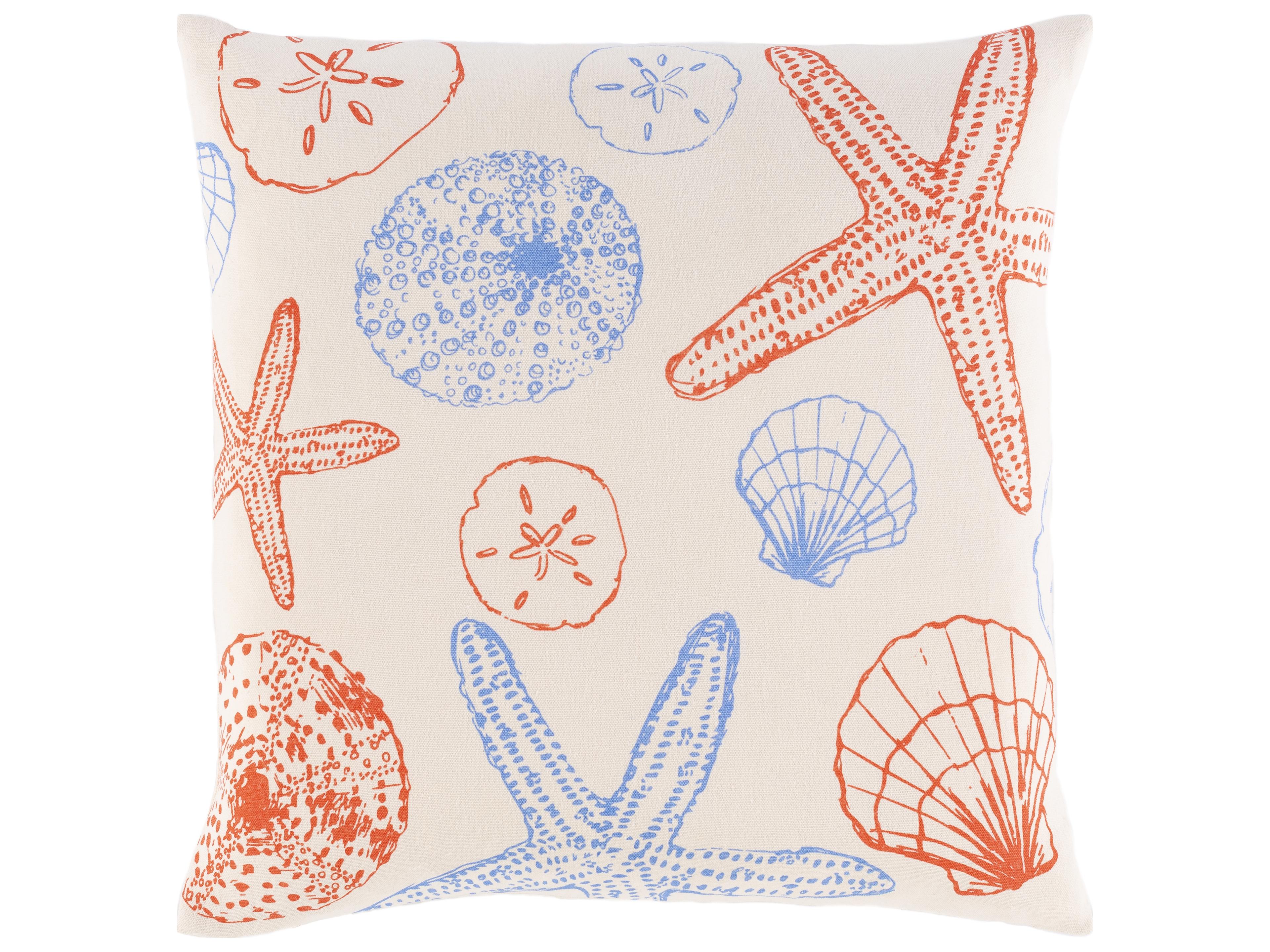Surya Sea Life Cream Pillow