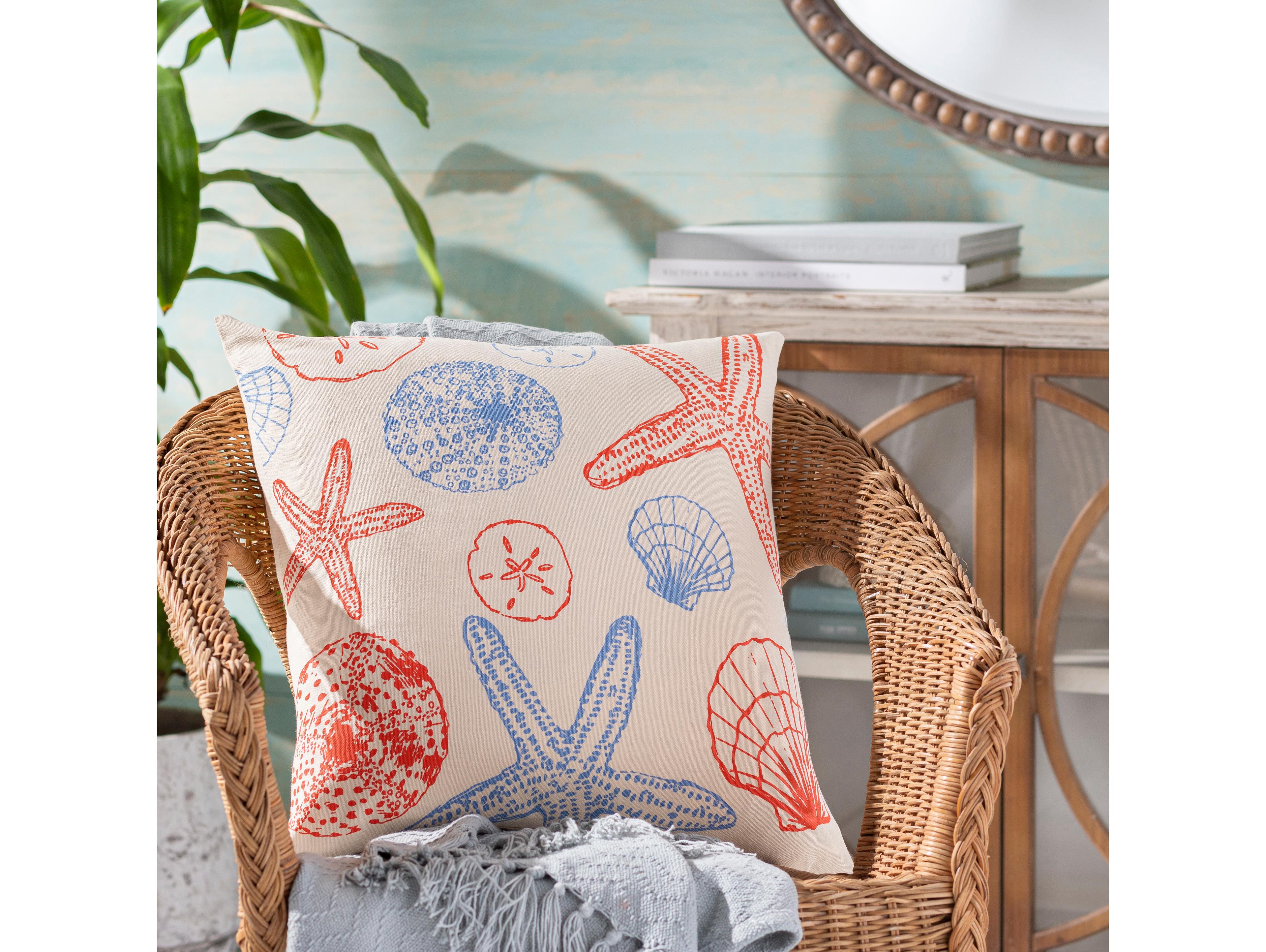 Surya Sea Life Cream Pillow