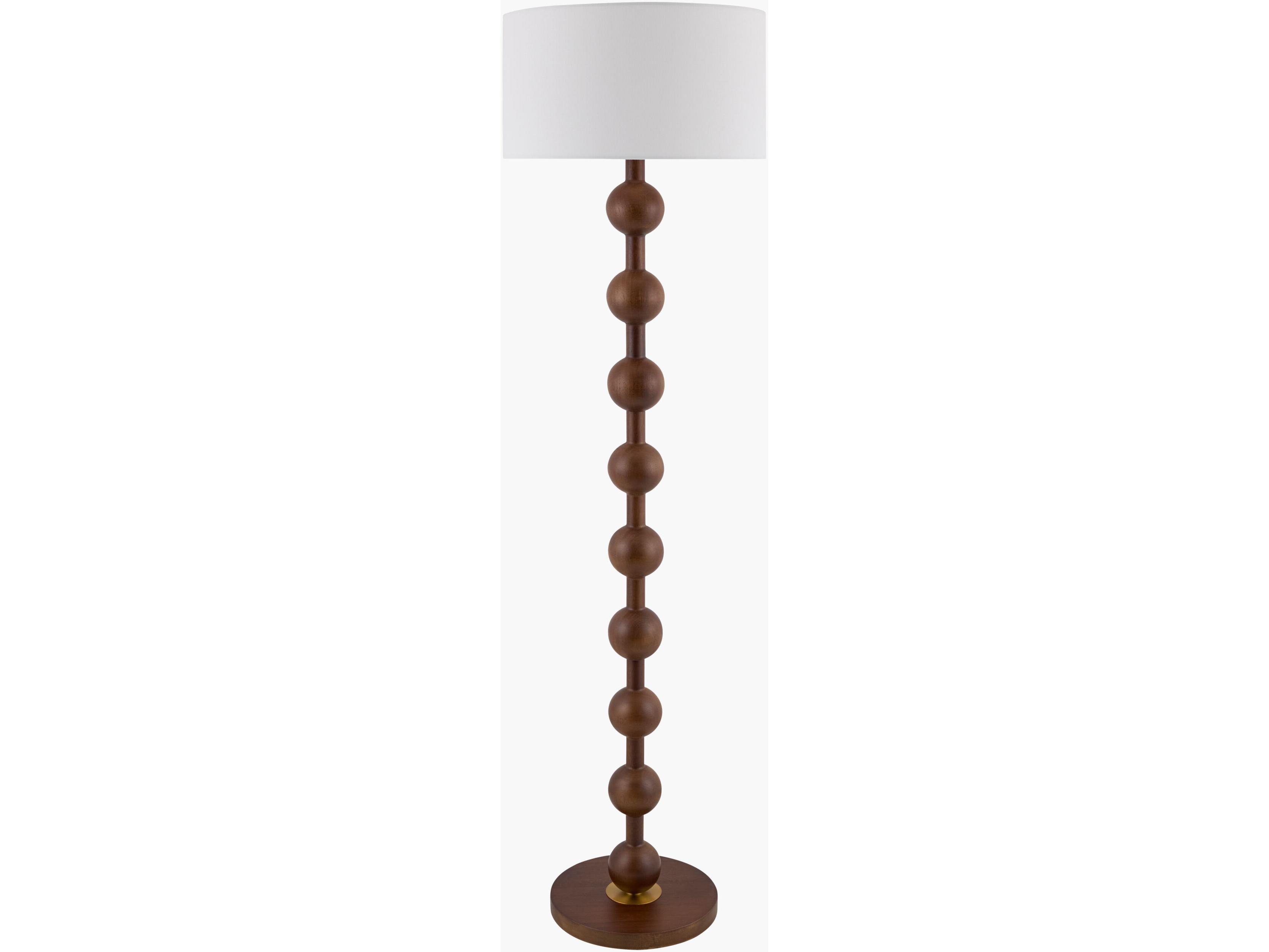 Surya Saline Brown White Linen Floor Lamp
